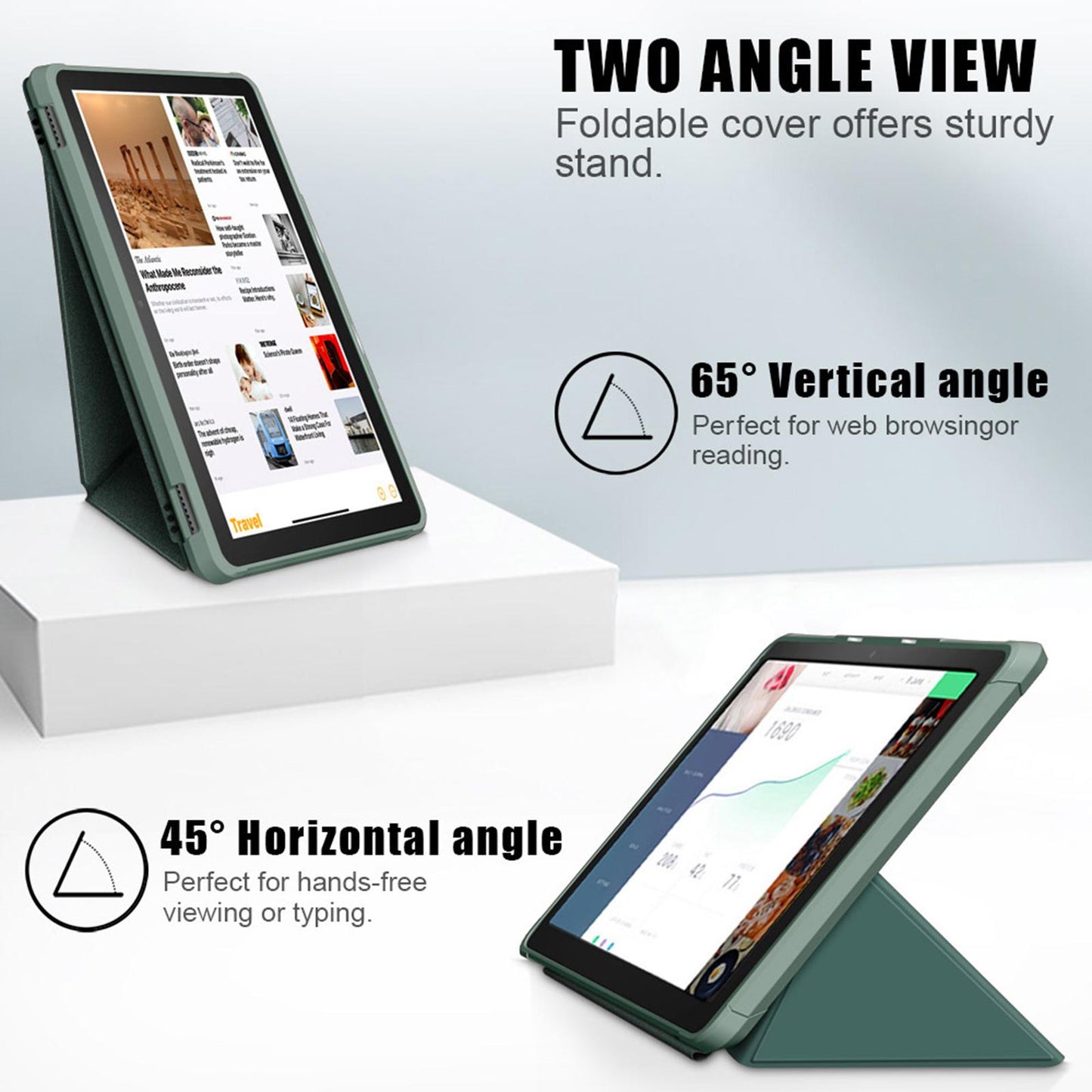 Ultra Slim Folding Protector Case Cover For Fire HD10 2021 Auto Wake green