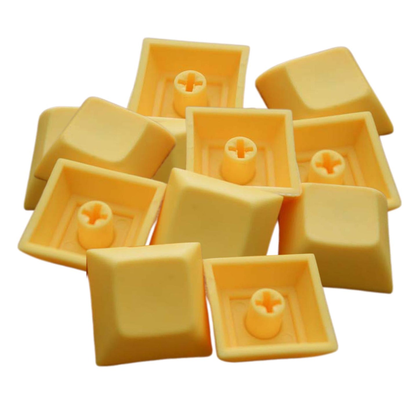 12Pcs PBT DSA Keycaps Blank for MX Switches Mechanical Keyboard Yellow