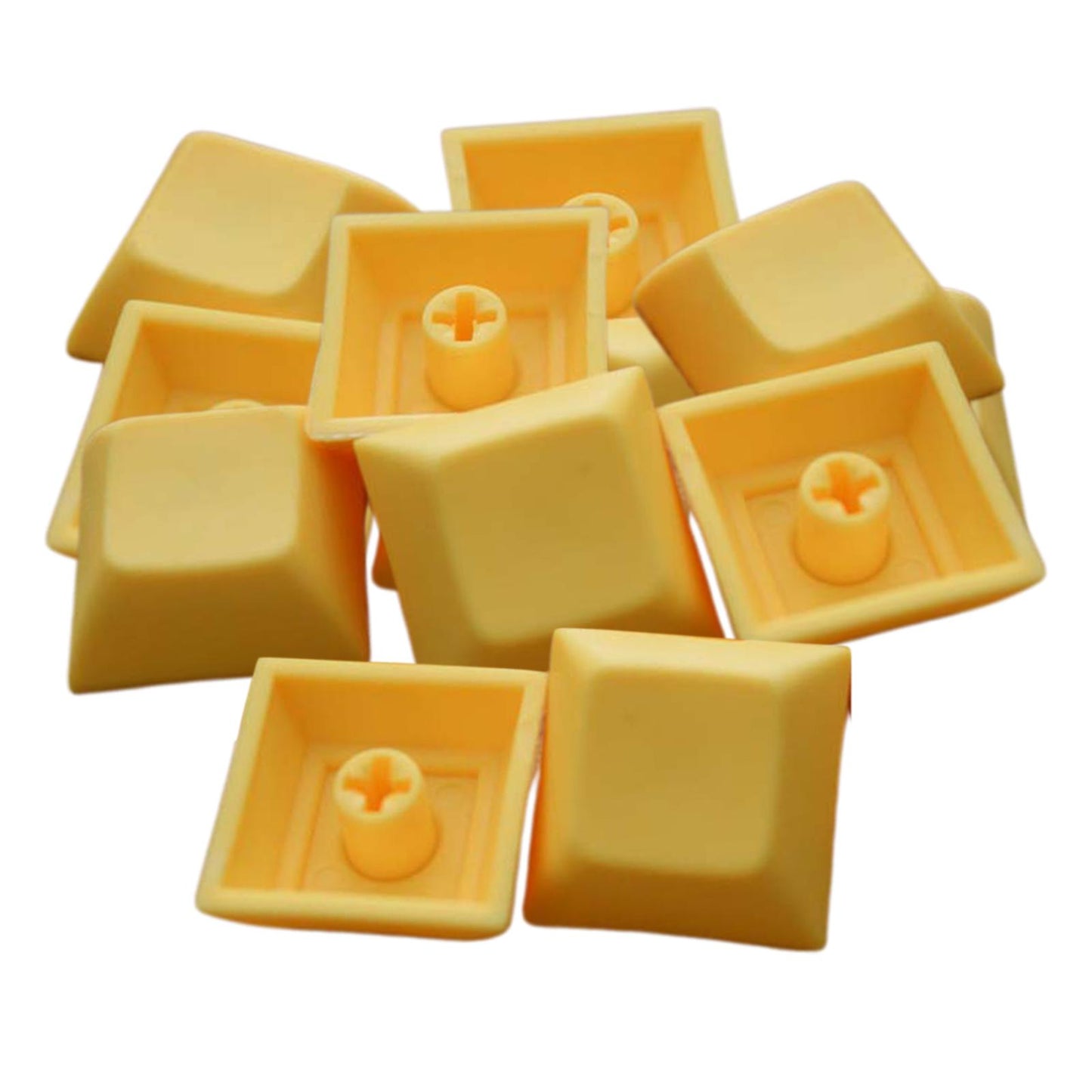 12Pcs PBT DSA Keycaps Blank for MX Switches Mechanical Keyboard Yellow