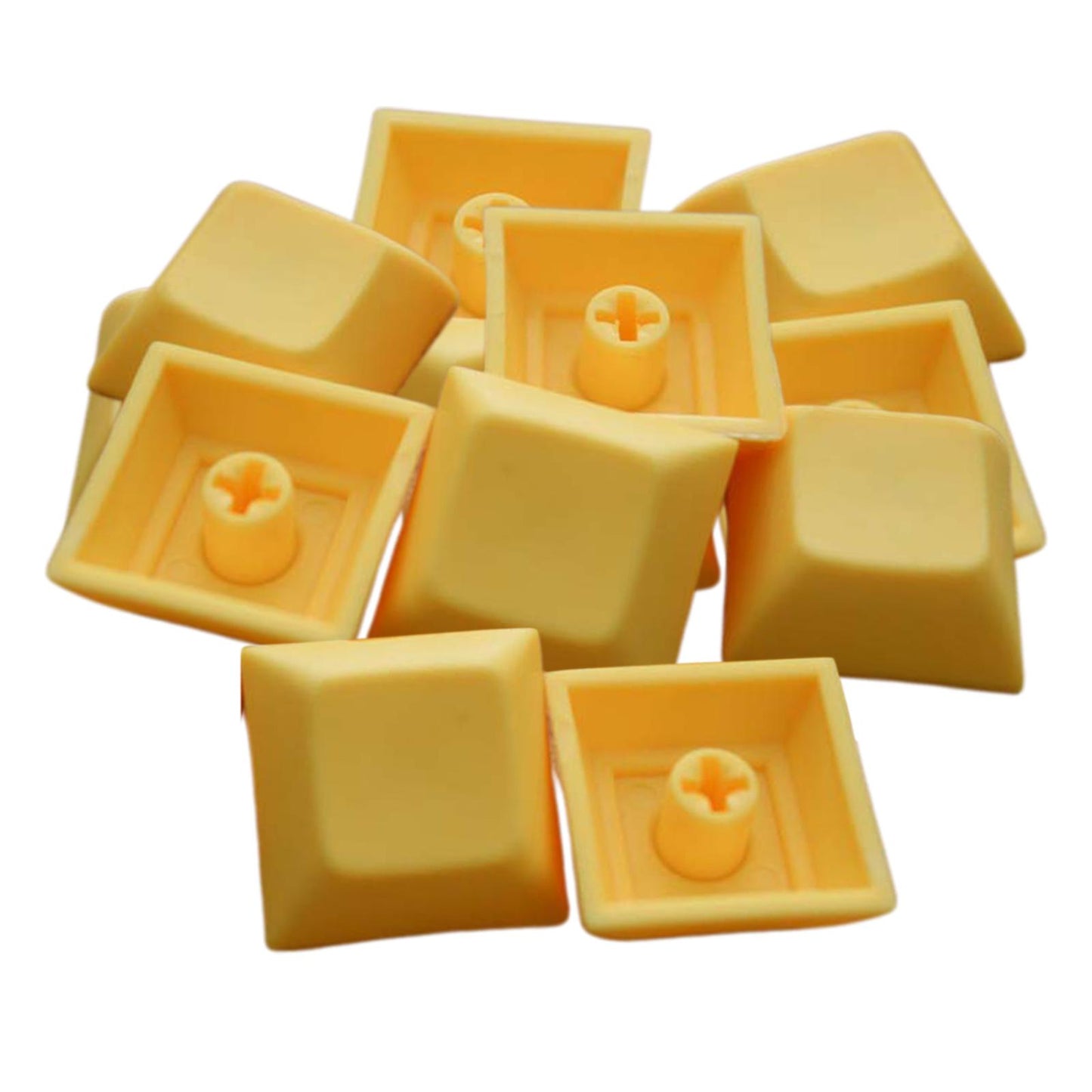 12Pcs PBT DSA Keycaps Blank for MX Switches Mechanical Keyboard Yellow