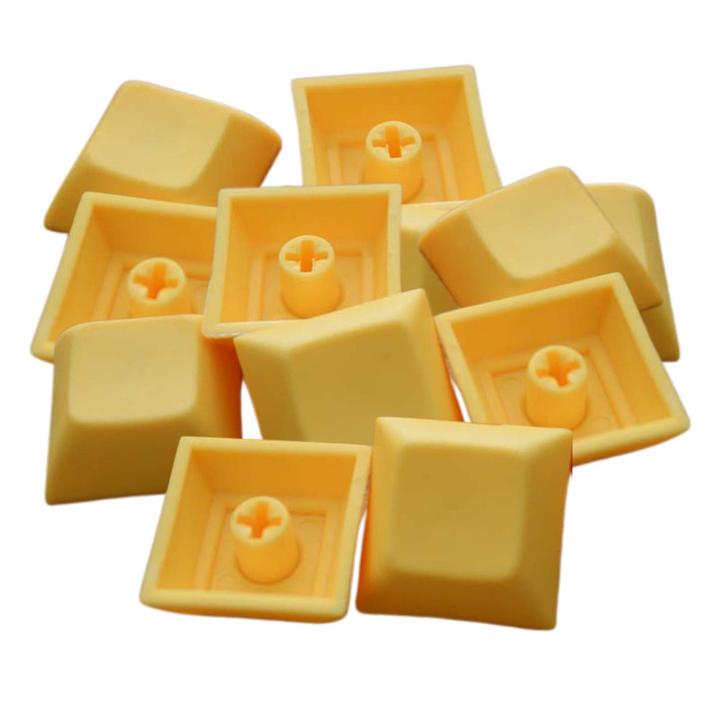 12Pcs PBT DSA Keycaps Blank for MX Switches Mechanical Keyboard Yellow