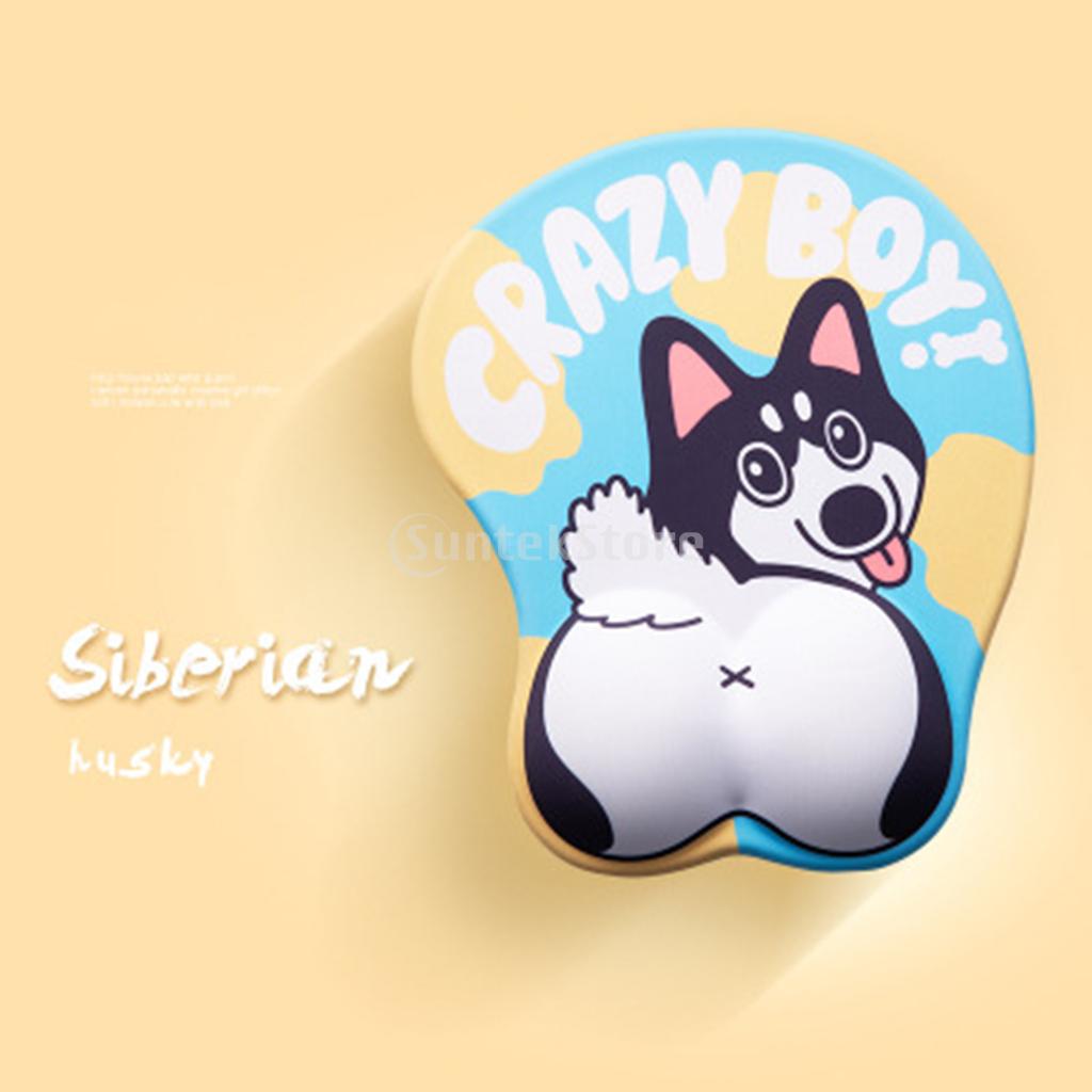 Anime Mouse Pad Dog Mousepad Relieve Wrist Pain Non-Slip Husky