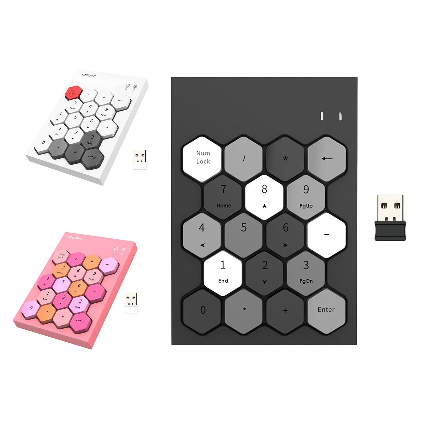 Fashion 2.4GHz Wireless Keypad Numeric Keypad for Laptop Notebook Desktop Black Mixed