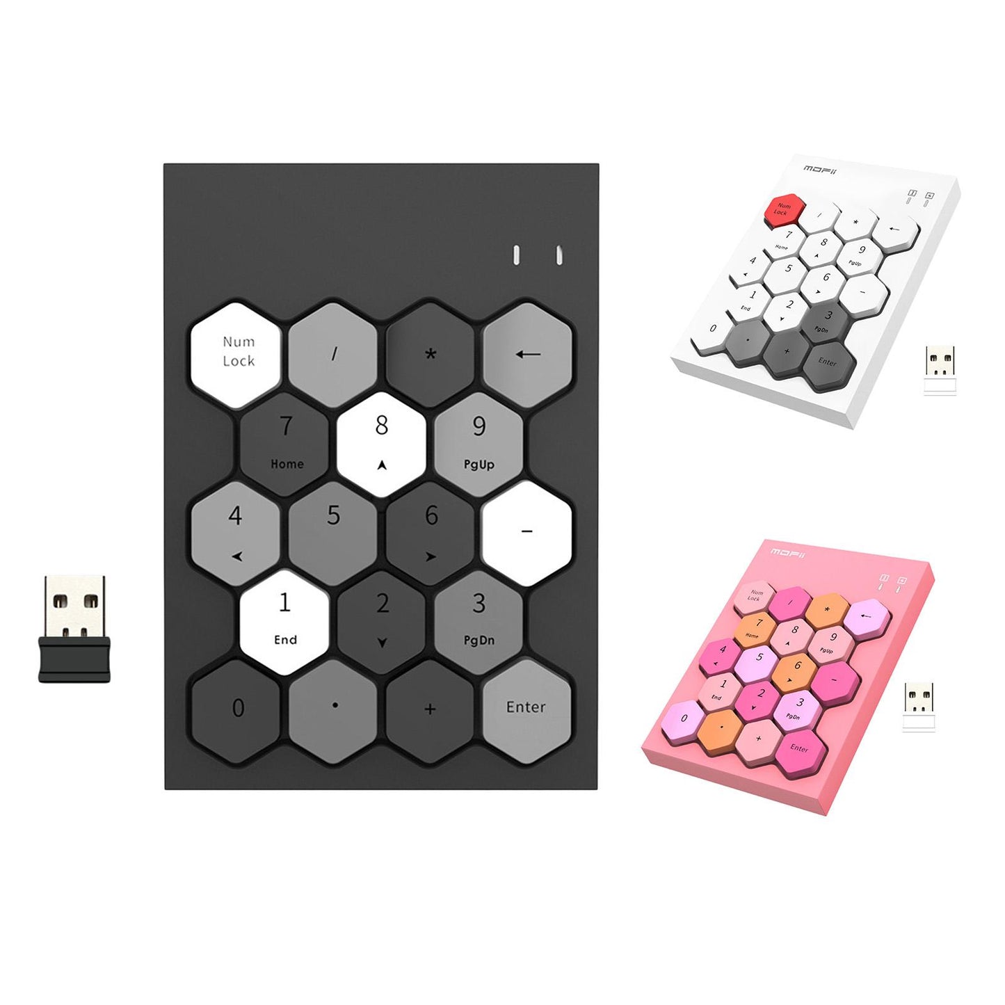 Fashion 2.4GHz Wireless Keypad Numeric Keypad for Laptop Notebook Desktop Black Mixed