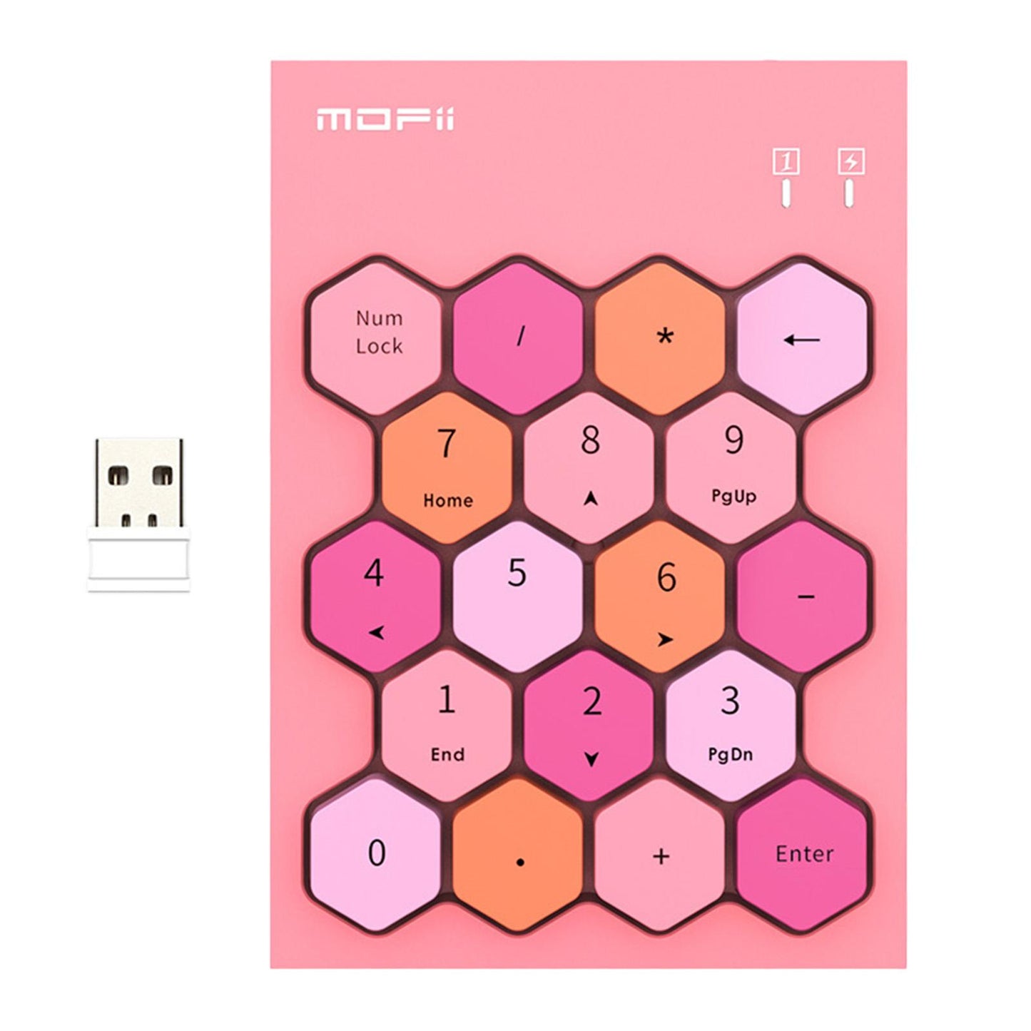 Fashion 2.4GHz Wireless Keypad Numeric Keypad for Laptop Notebook Desktop Pink Mixed