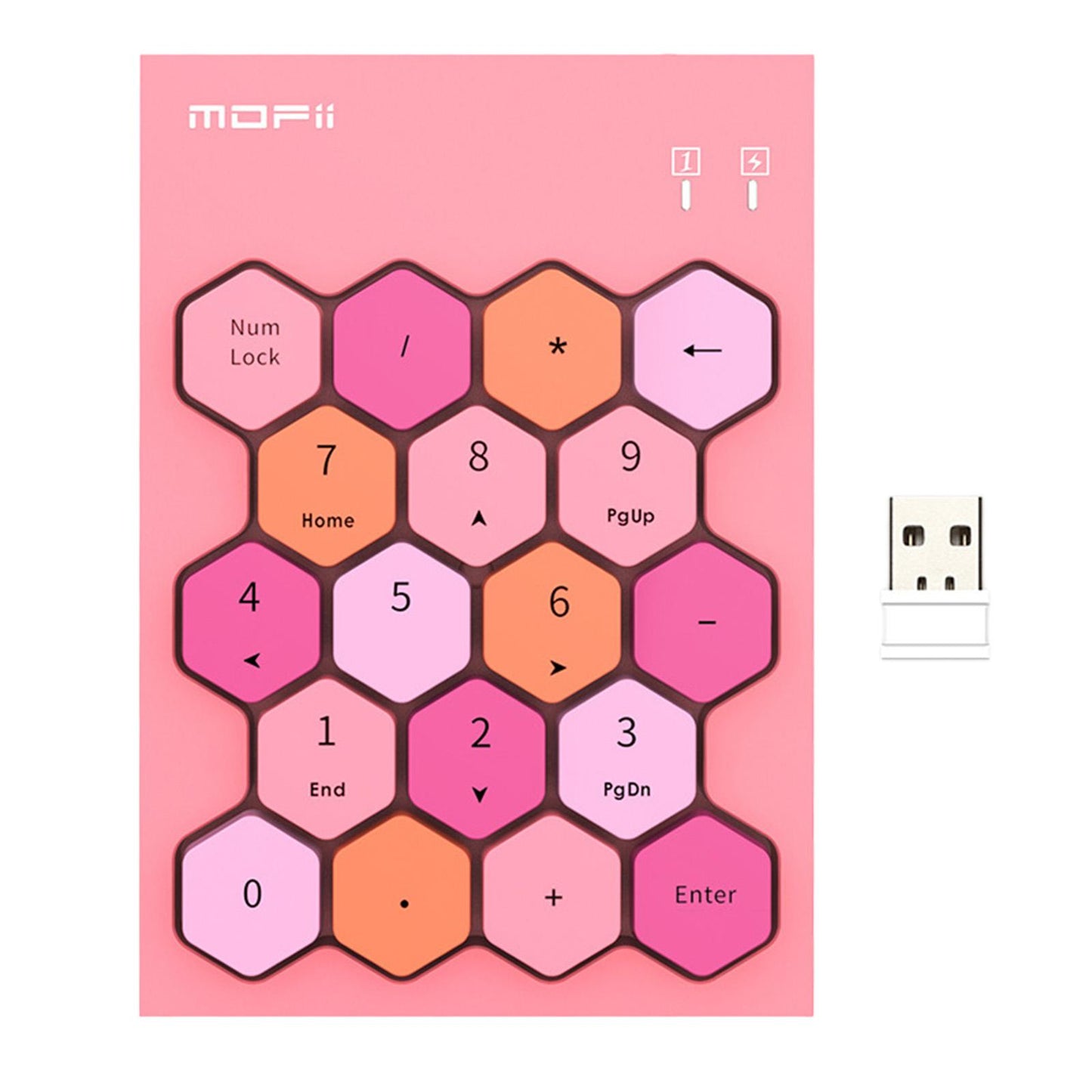 Fashion 2.4GHz Wireless Keypad Numeric Keypad for Laptop Notebook Desktop Pink Mixed