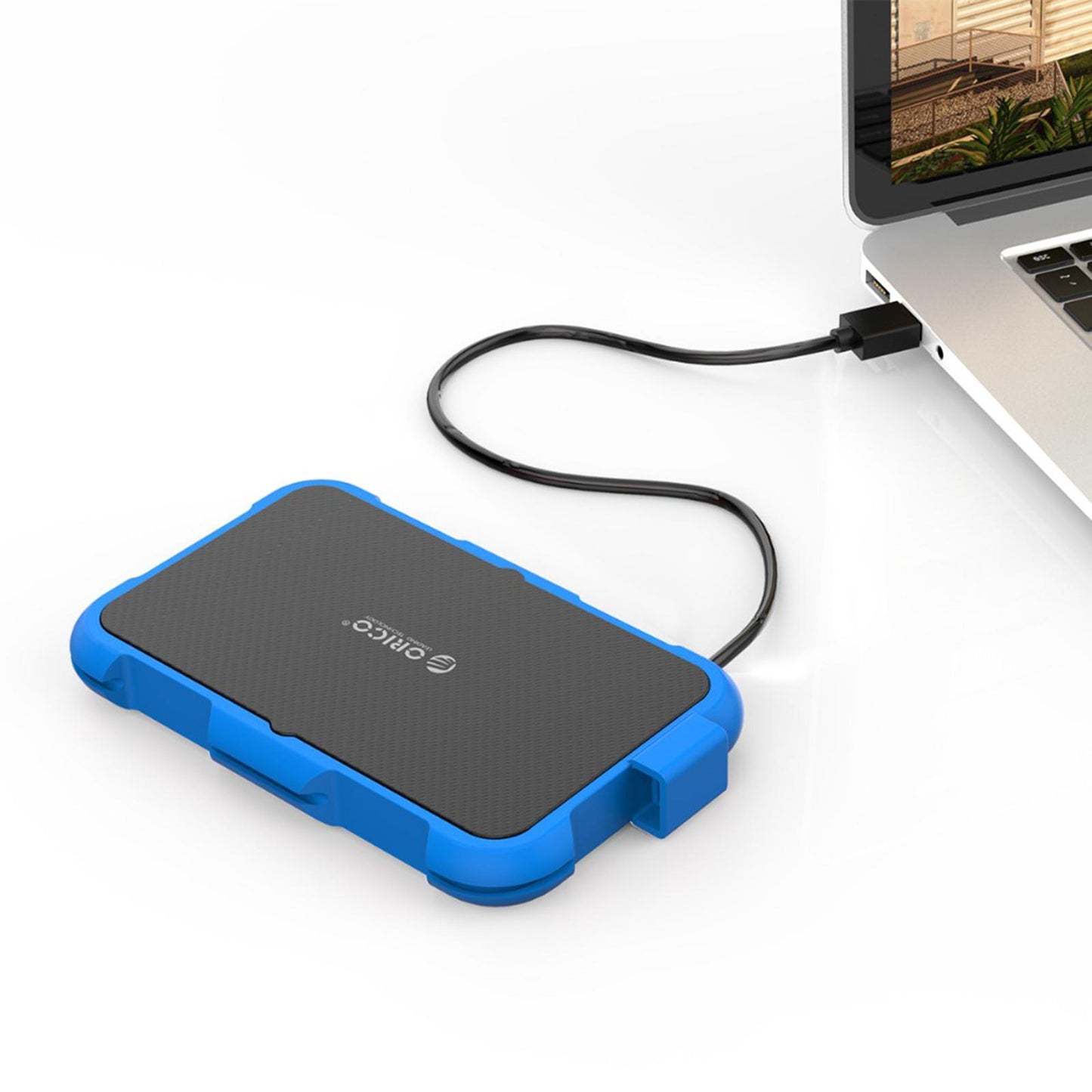 2.5 USB Hard Drive HDD Enclosure Adapter Case Data Storage Blue "