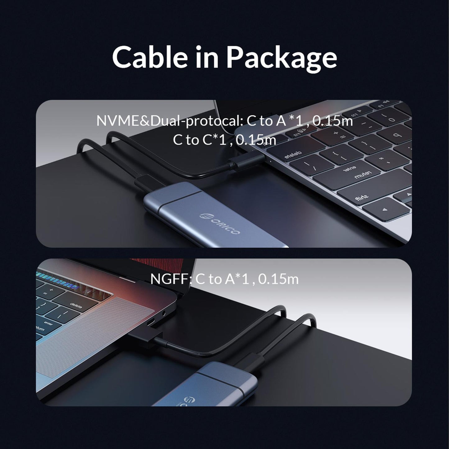 M2 SSD Case USB 3.1 -Portable M.2 PCIe Adapter for M2 M-Key 2230/2242/2280