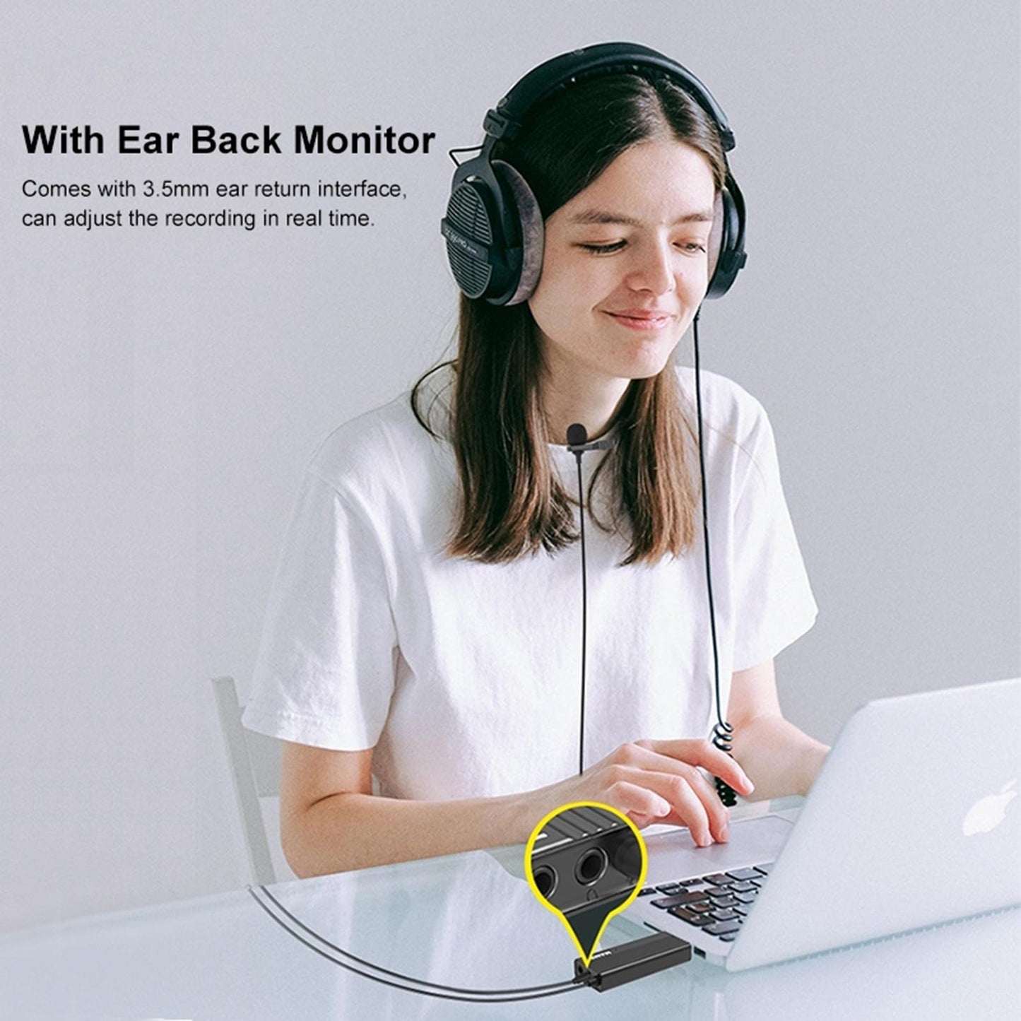 USB Lavalier Microphone for Laptop PC Podcast for Video Interviews Gaming