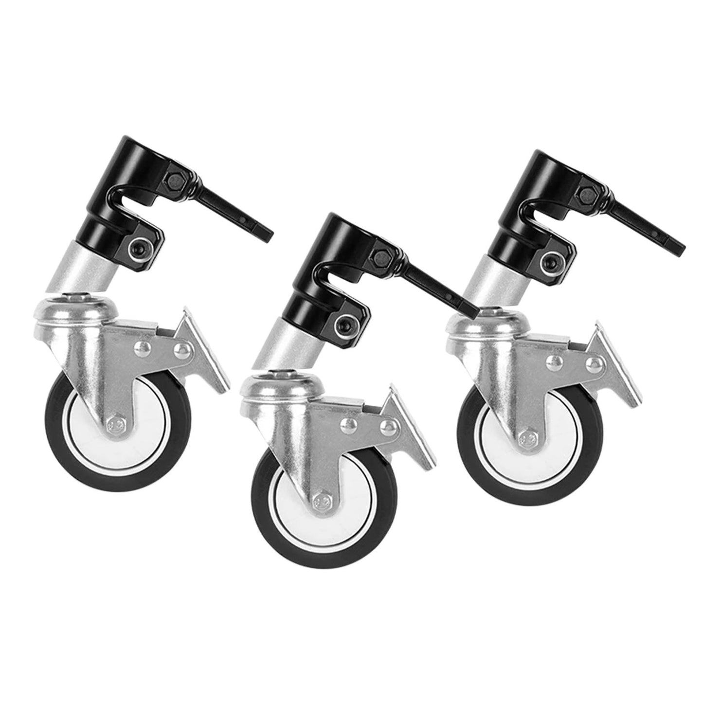 3pcs Swivel Caster Wheels Photography Stand for Photo Video Light Stand