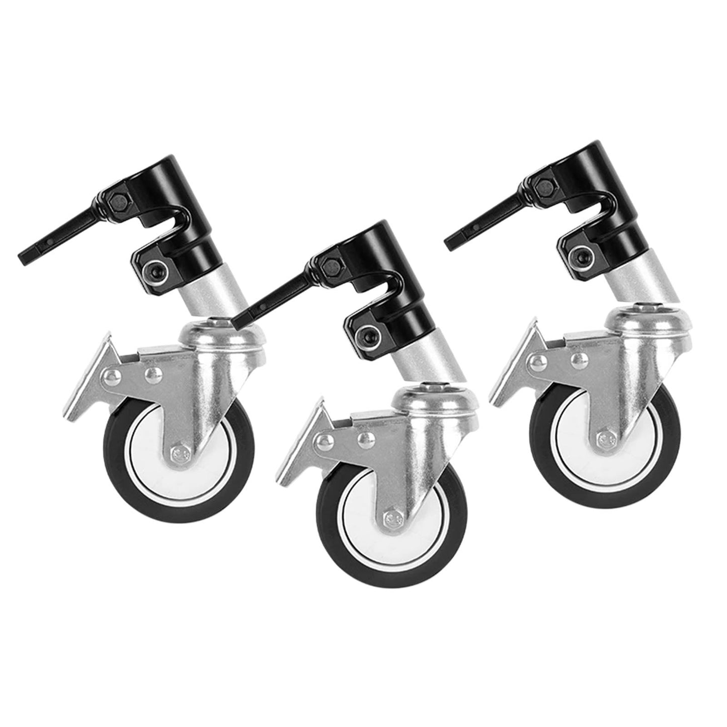 3pcs Swivel Caster Wheels Photography Stand for Photo Video Light Stand