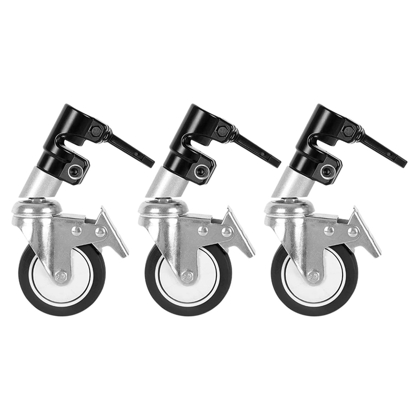 3pcs Swivel Caster Wheels Photography Stand for Photo Video Light Stand