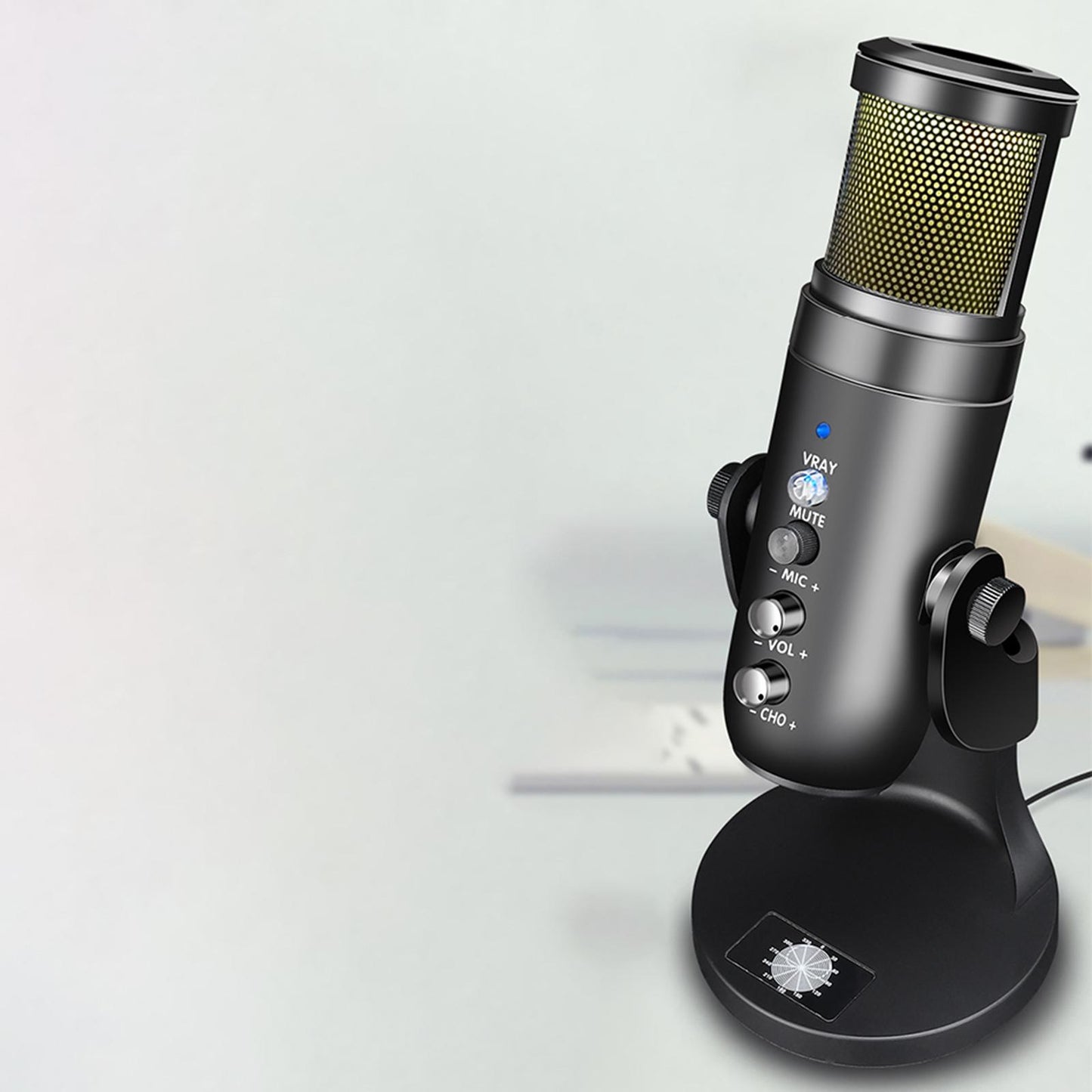 USB-C RGB Computer Microphone for PC Laptop Recording Mic Gaming Microphone