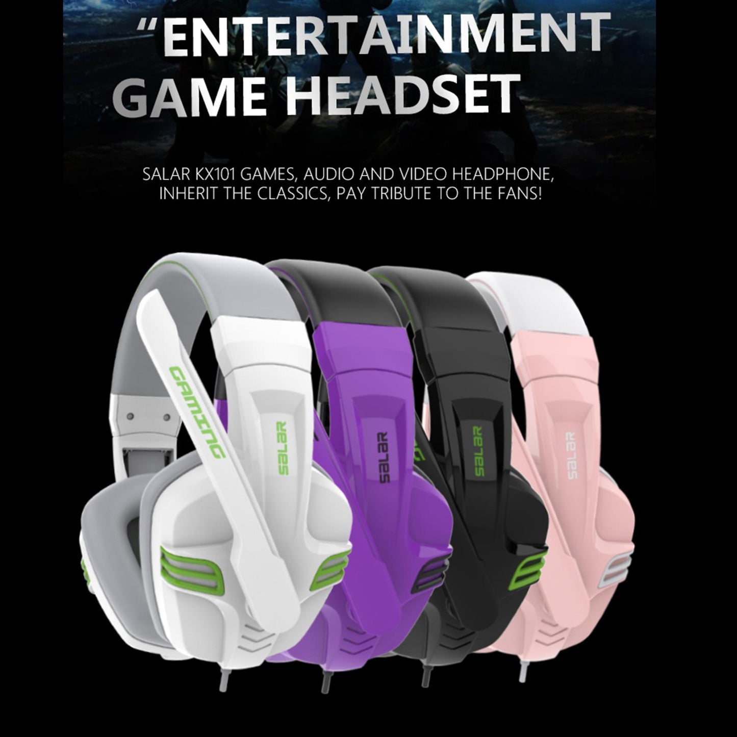 3.5mm Stereo Gaming Headset Wired Headphone with Mic Noise Cancelling Pink