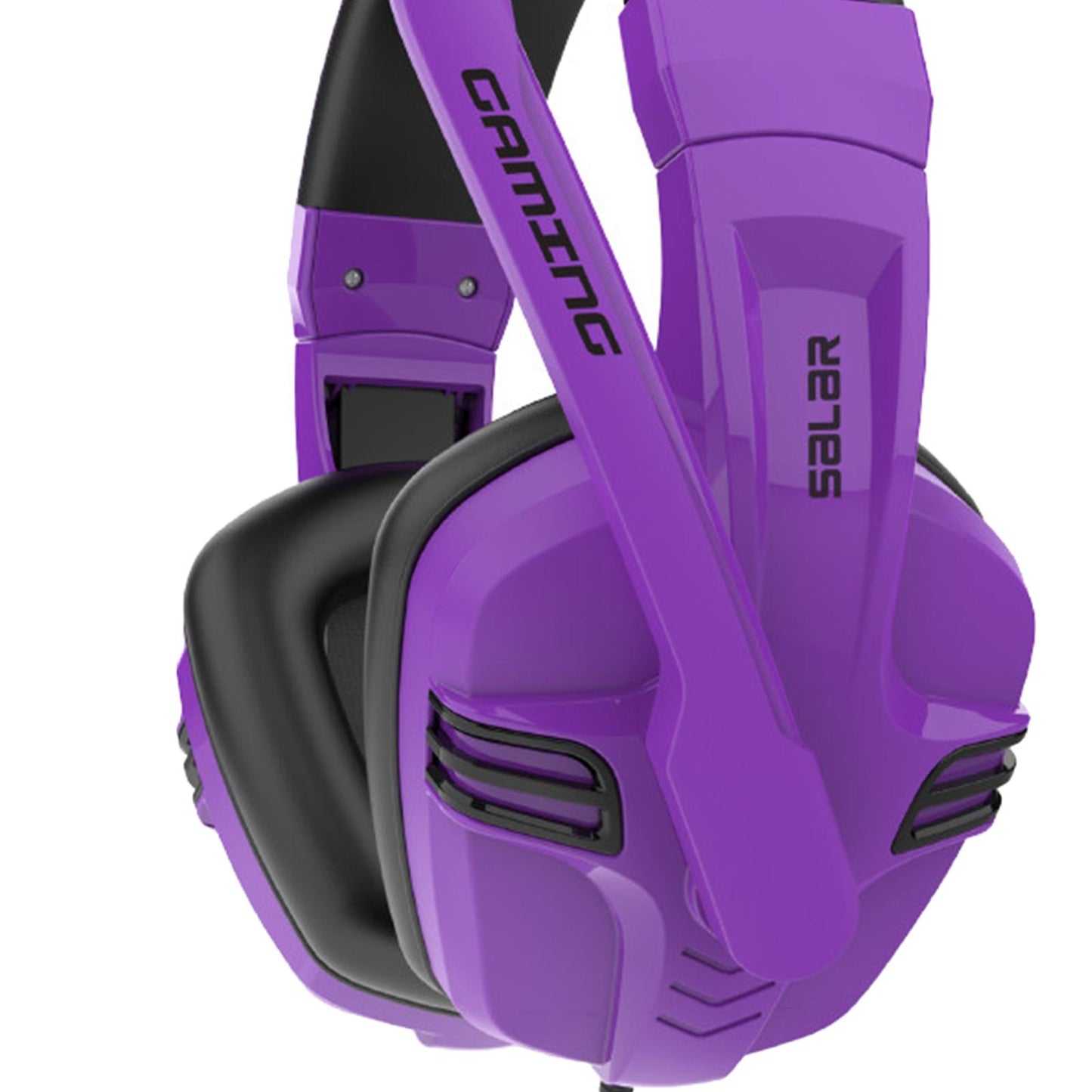 3.5mm Stereo Gaming Headset Wired Headphone with Mic Noise Cancelling Purple