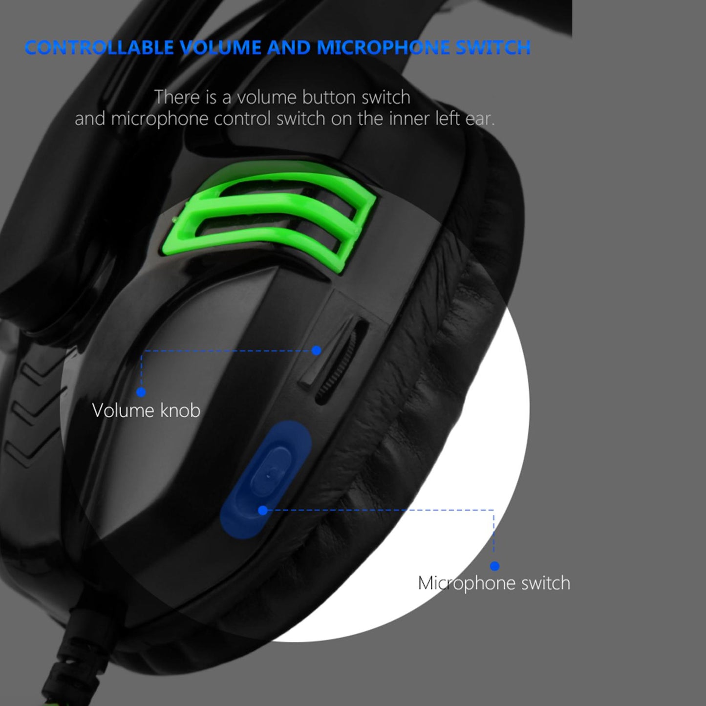 3.5mm Stereo Gaming Headset Wired Headphone with Mic Noise Cancelling Black