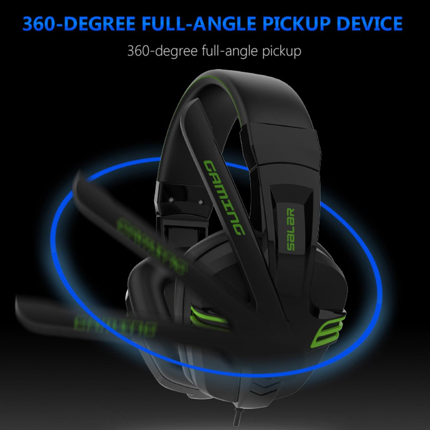 3.5mm Stereo Gaming Headset Wired Headphone with Mic Noise Cancelling Black