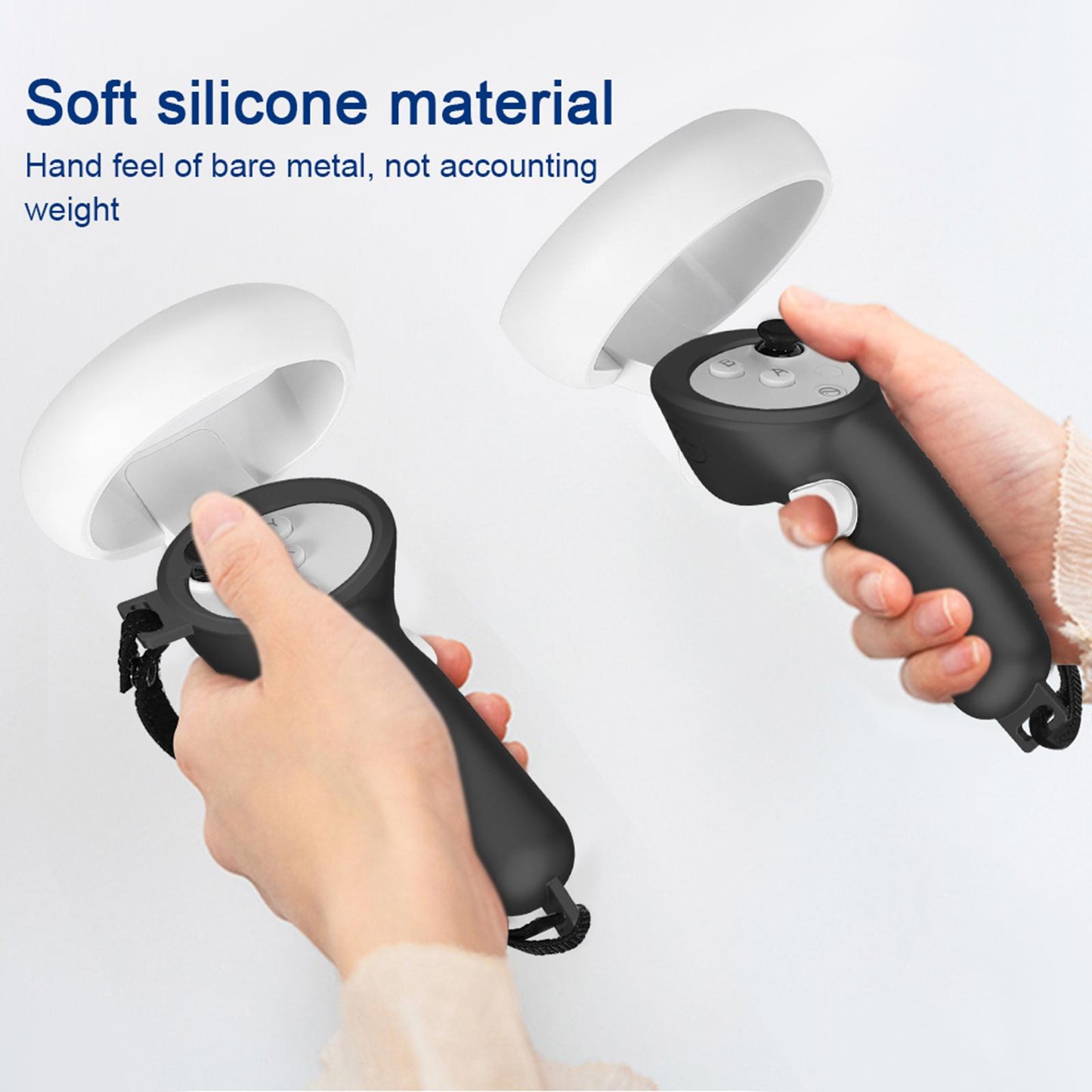 2Pcs Grip Cover Fits for Neo 3 Anti-Throw with Adjustable Hand Strap Black