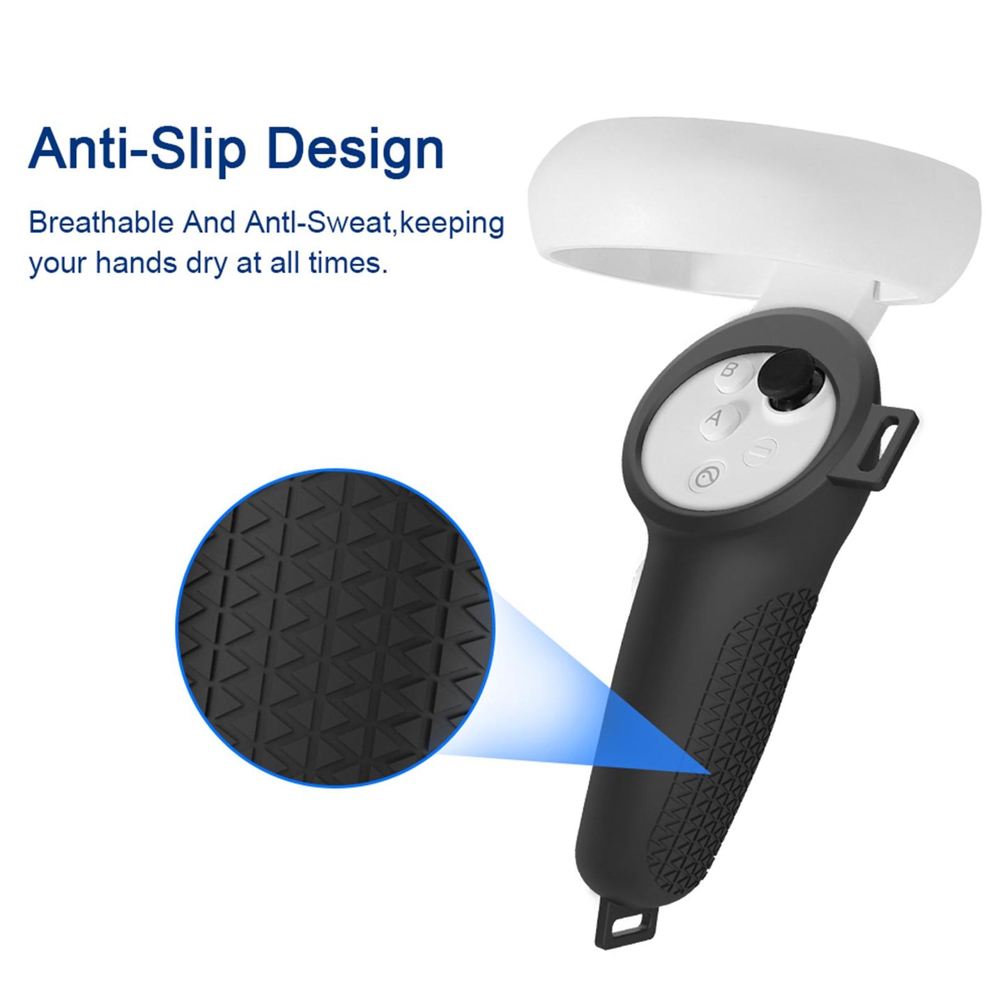 2Pcs Grip Cover Fits for Neo 3 Anti-Throw with Adjustable Hand Strap Black