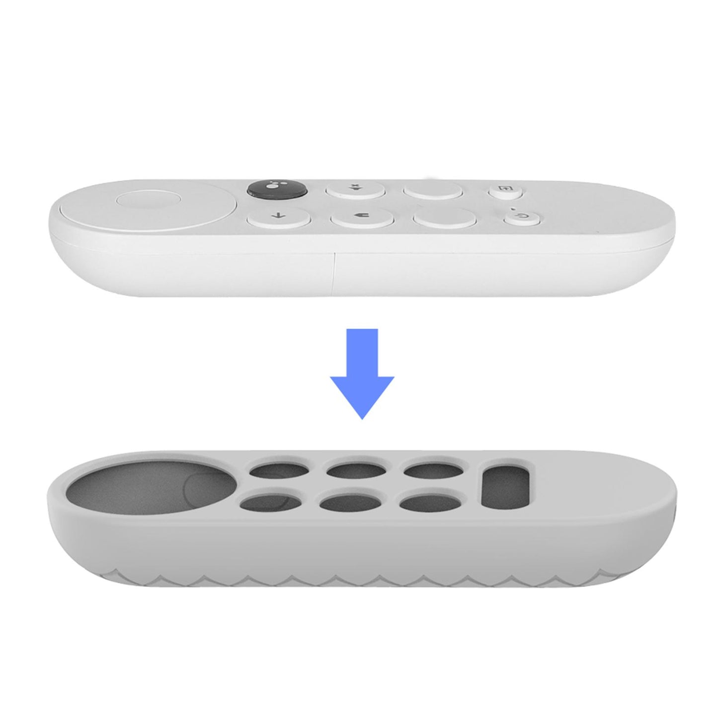 Silicone Protective Case Remote Cover for Google 2020 Voice Remote Grey