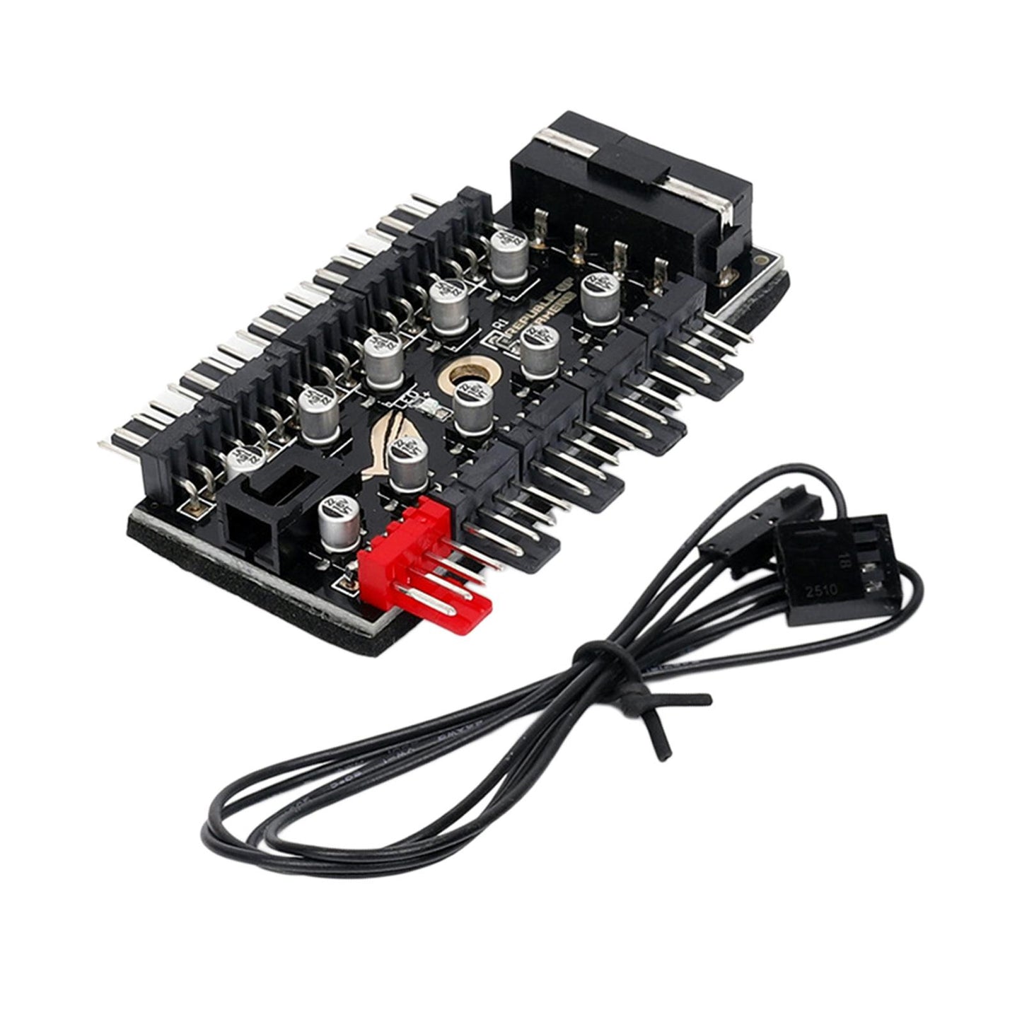 1 to 10 pin PWM Cooler Fan HUB Splitter Extension Socket 12V 4D interface