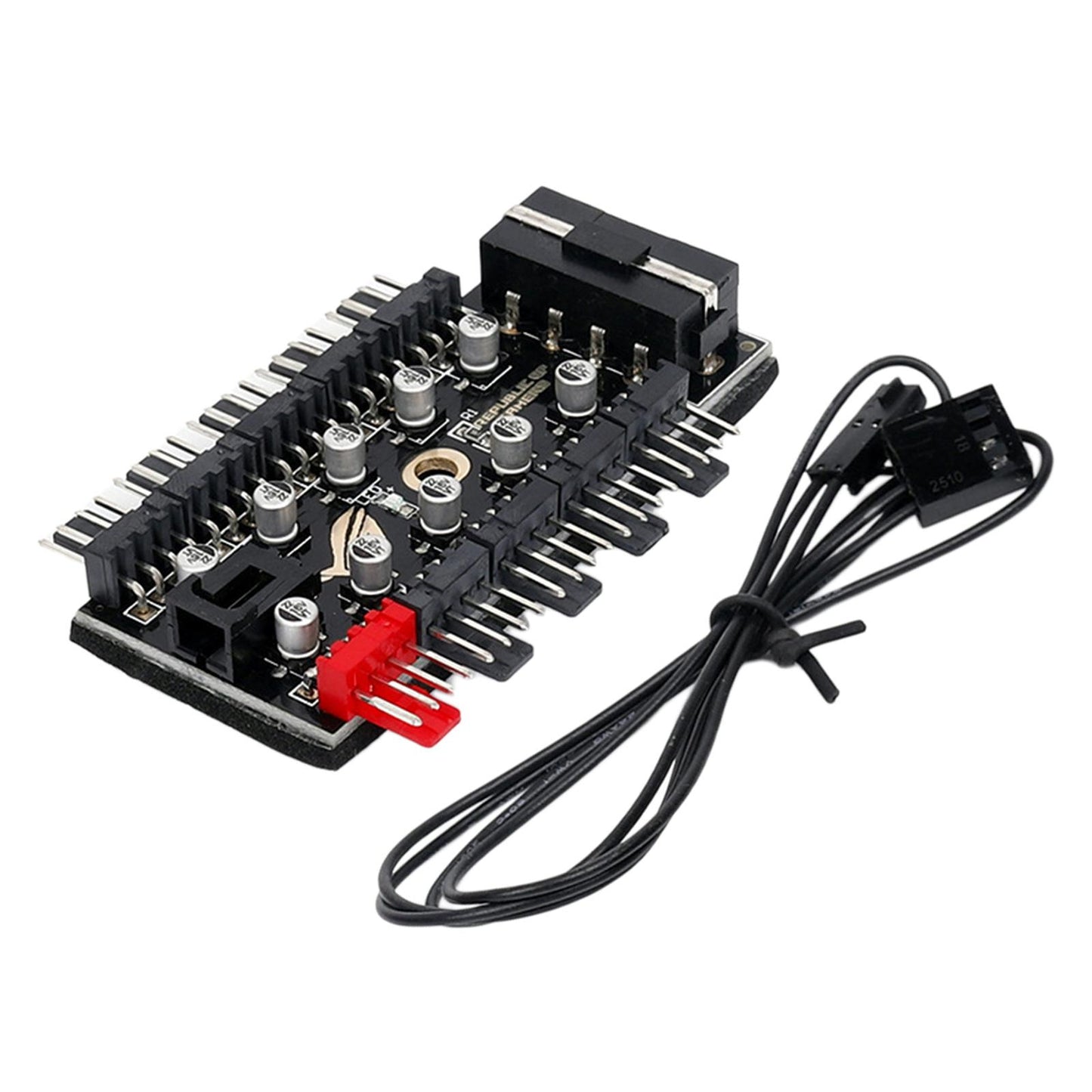 1 to 10 pin PWM Cooler Fan HUB Splitter Extension Socket 12V 4D interface