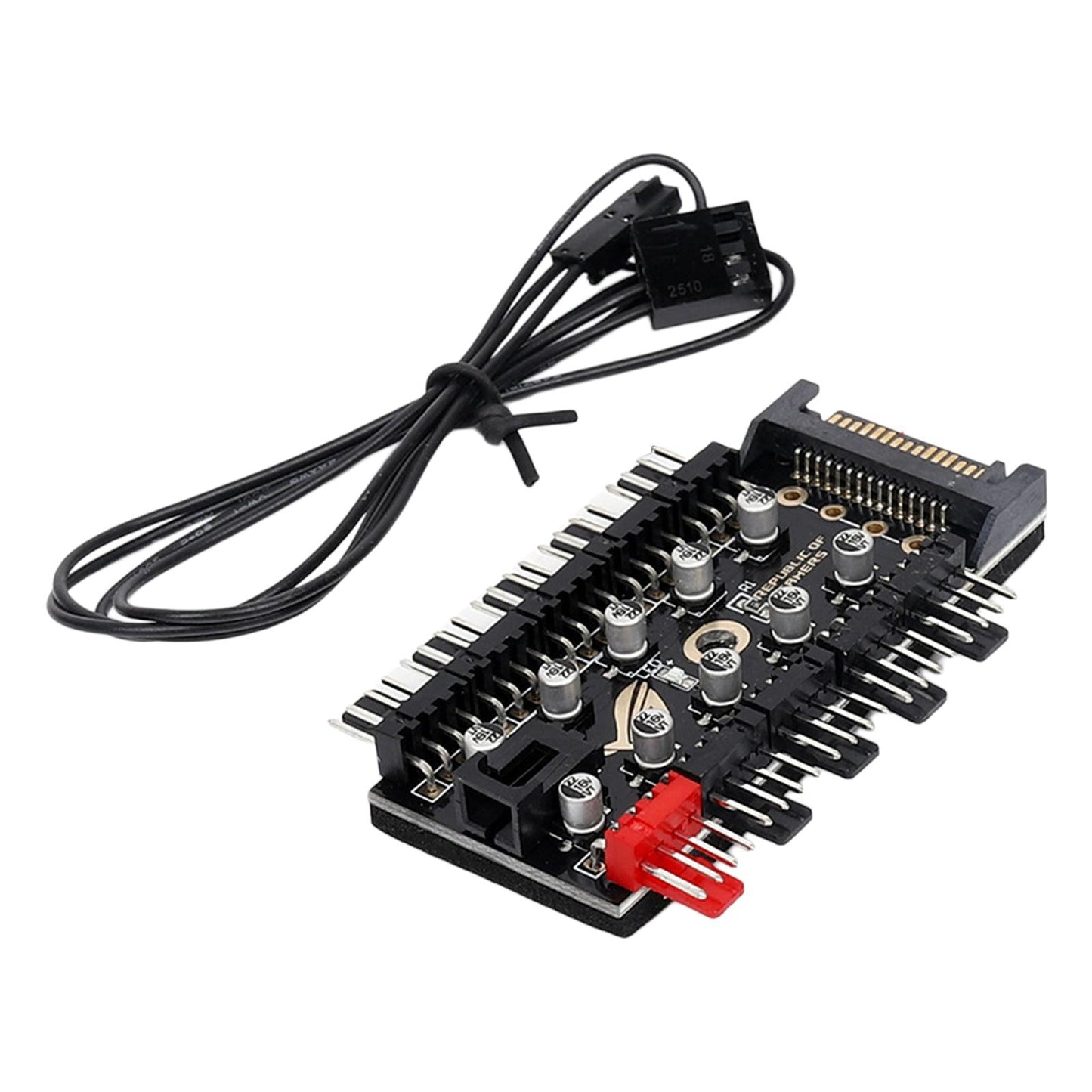 1 to 10 pin PWM Cooler Fan HUB Splitter Extension Socket 12V SATA interface