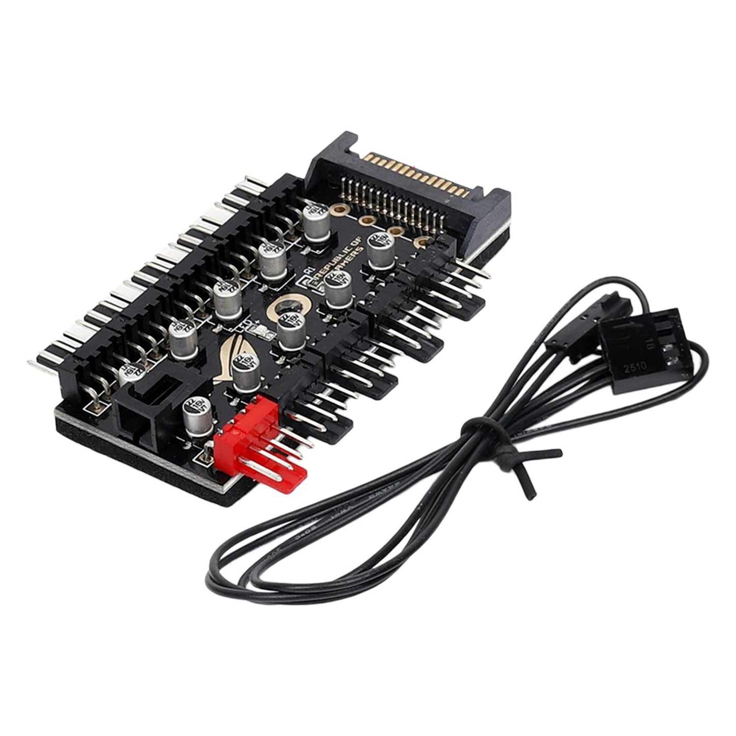 1 to 10 pin PWM Cooler Fan HUB Splitter Extension Socket 12V SATA interface