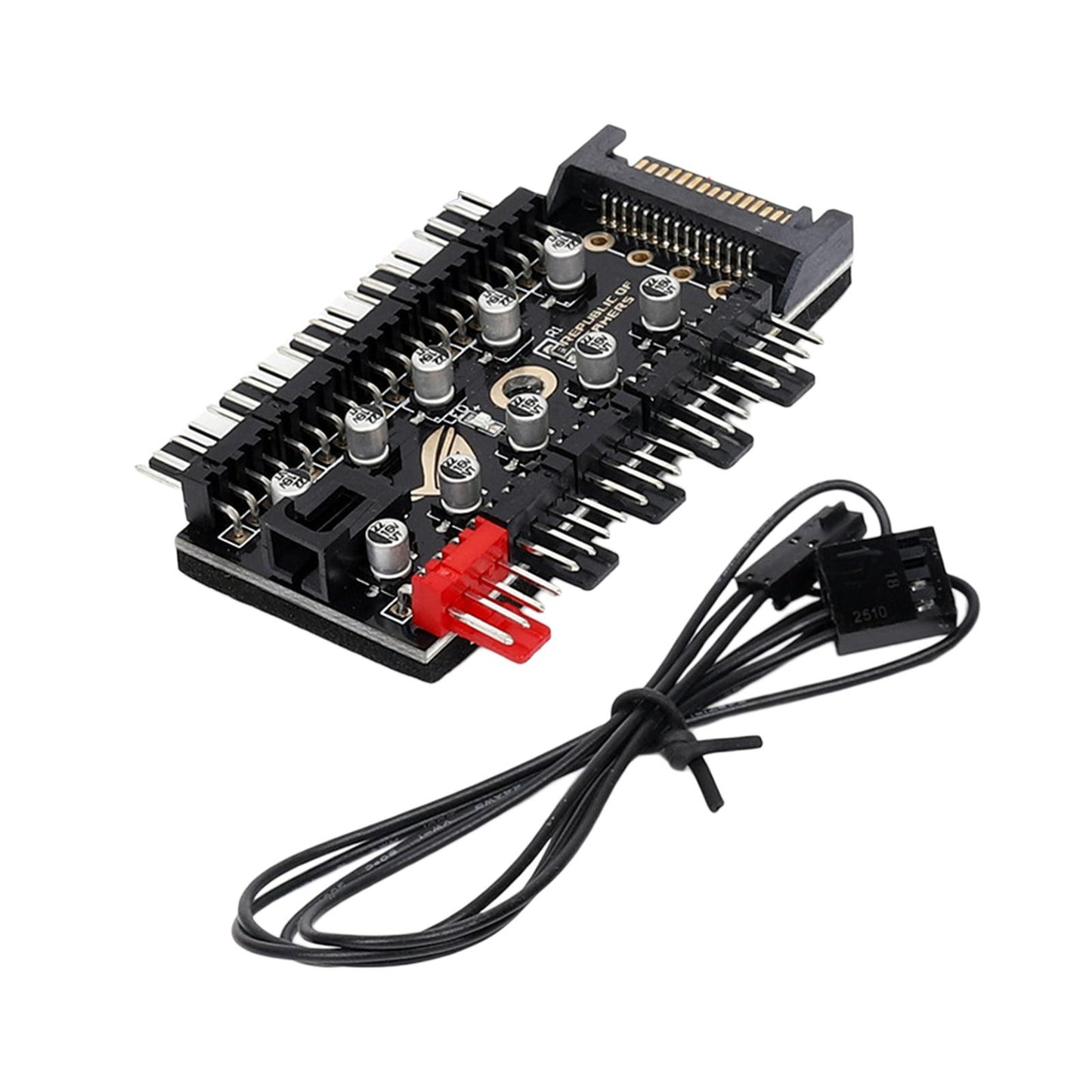 1 to 10 pin PWM Cooler Fan HUB Splitter Extension Socket 12V SATA interface