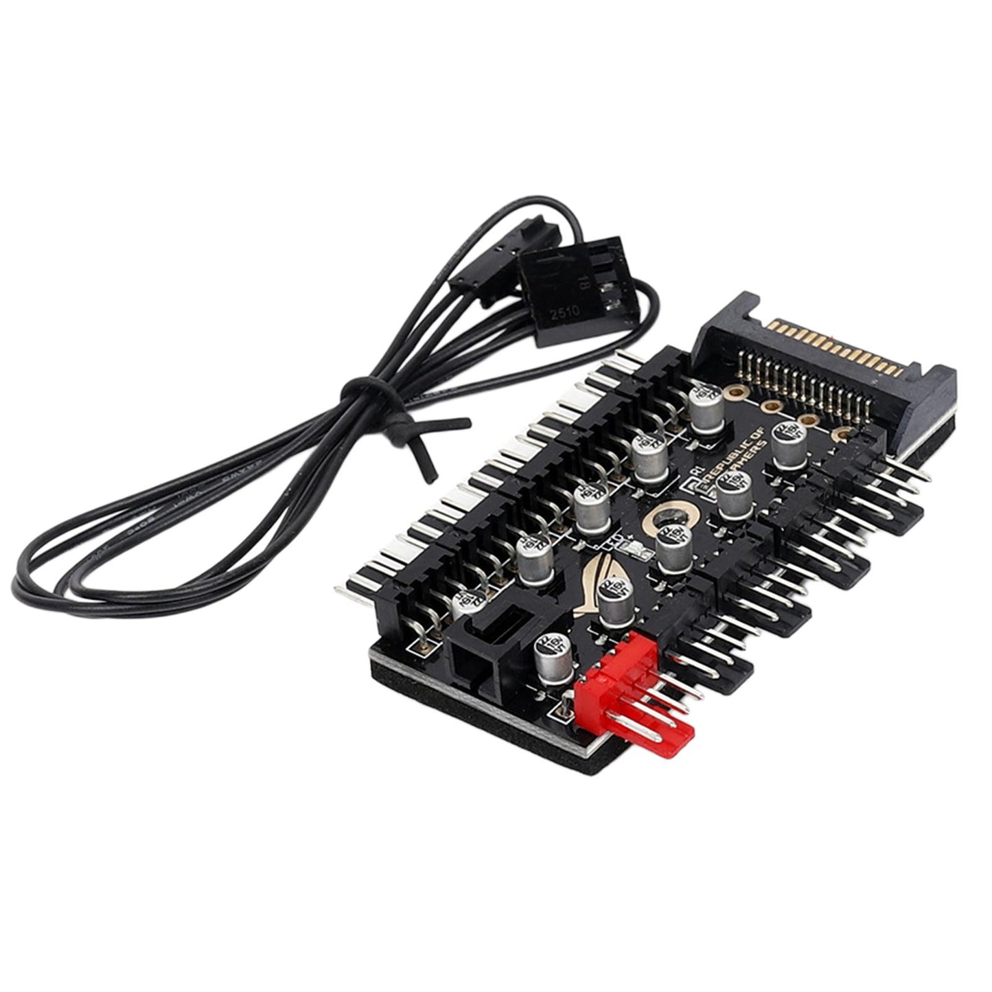 1 to 10 pin PWM Cooler Fan HUB Splitter Extension Socket 12V SATA interface