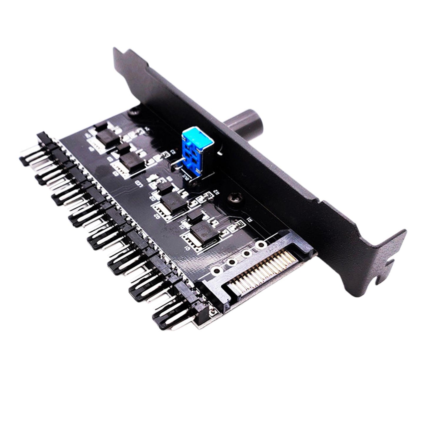 12V Computer PC Case Cooling Fan Hub Regulator 4Pin 3Pin Speed Controller 4
