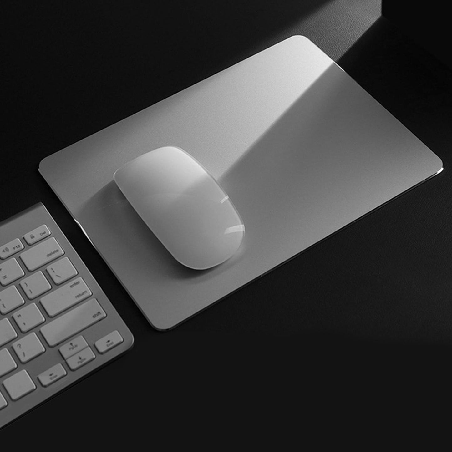 Metal Anti-Slip Mouse Pad Double Side for Gamer 9.45x7.87x0.06inches Silver