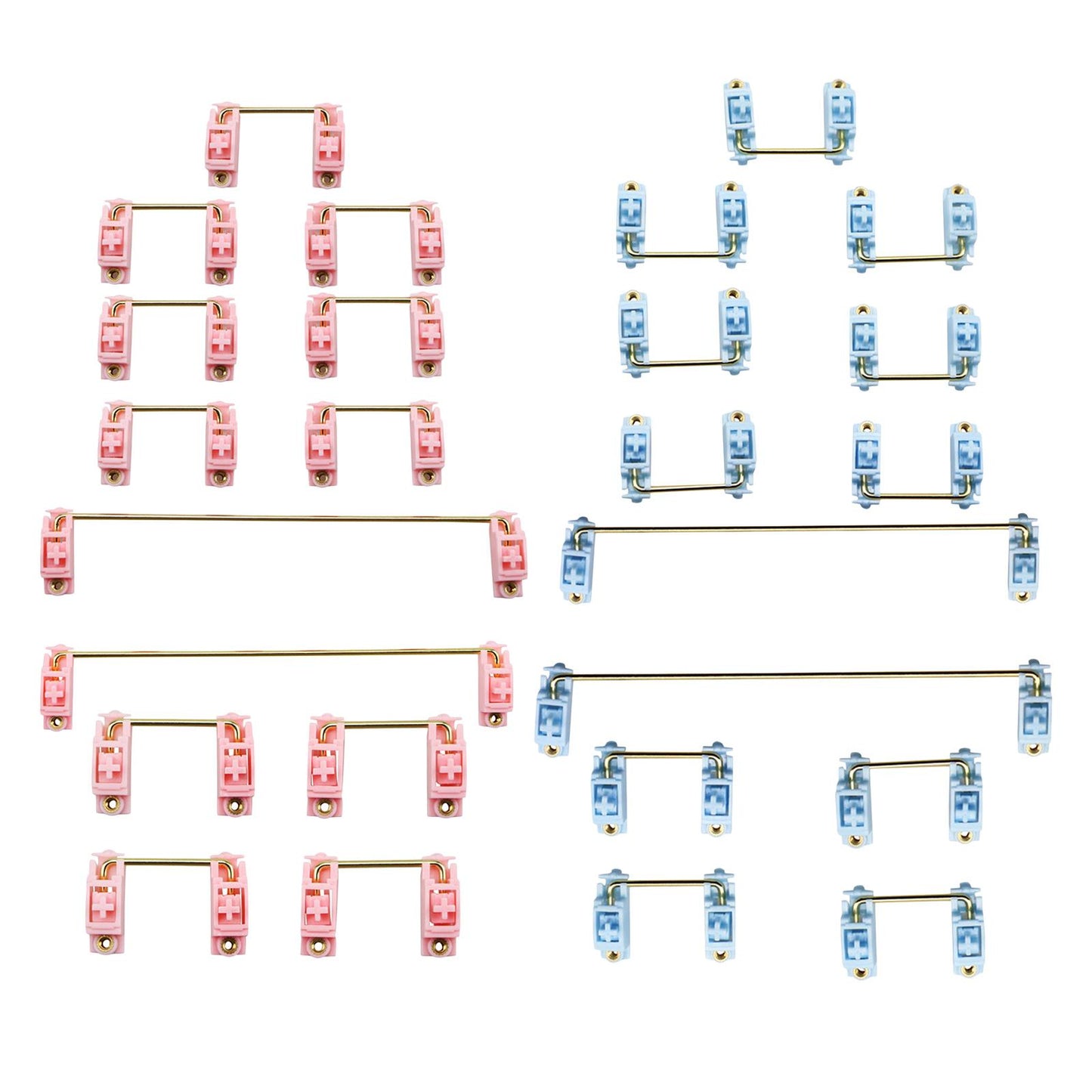 Gold Plated PCB Screw-in Stabilizers 2U 6.25U 5Pcs for 60 87 Pink