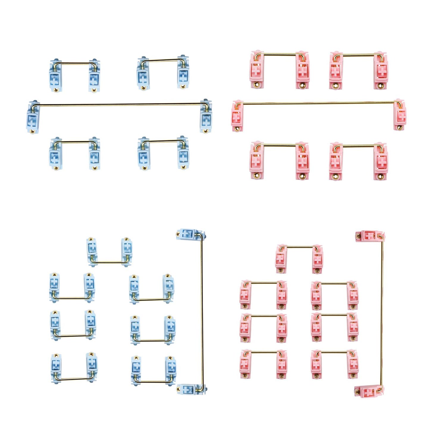 Gold Plated PCB Screw-in Stabilizers 2U 6.25U 5Pcs for 60 87 Pink