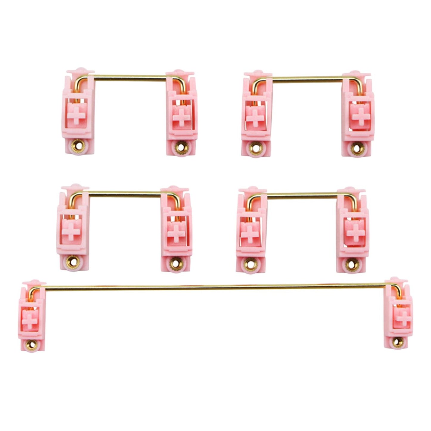 Gold Plated PCB Screw-in Stabilizers 2U 6.25U 5Pcs for 60 87 Pink