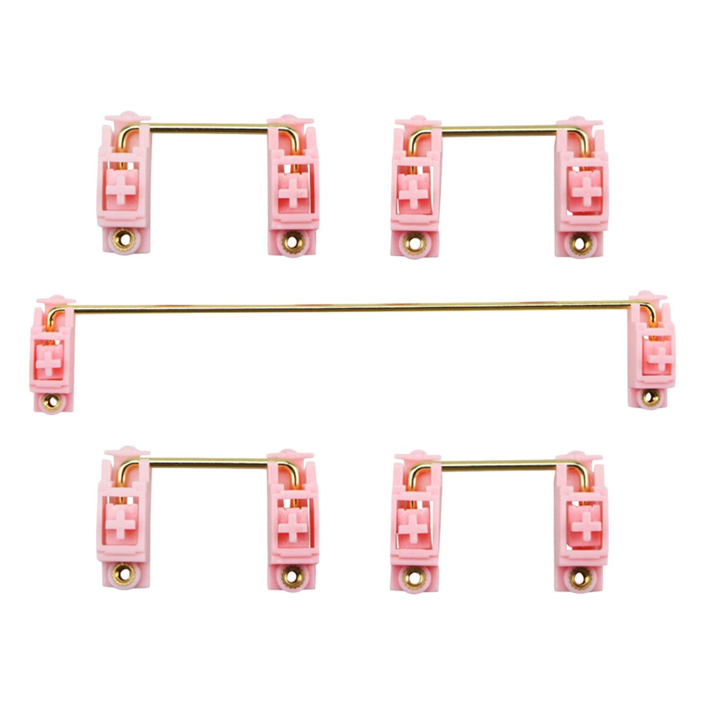 Gold Plated PCB Screw-in Stabilizers 2U 6.25U 5Pcs for 60 87 Pink