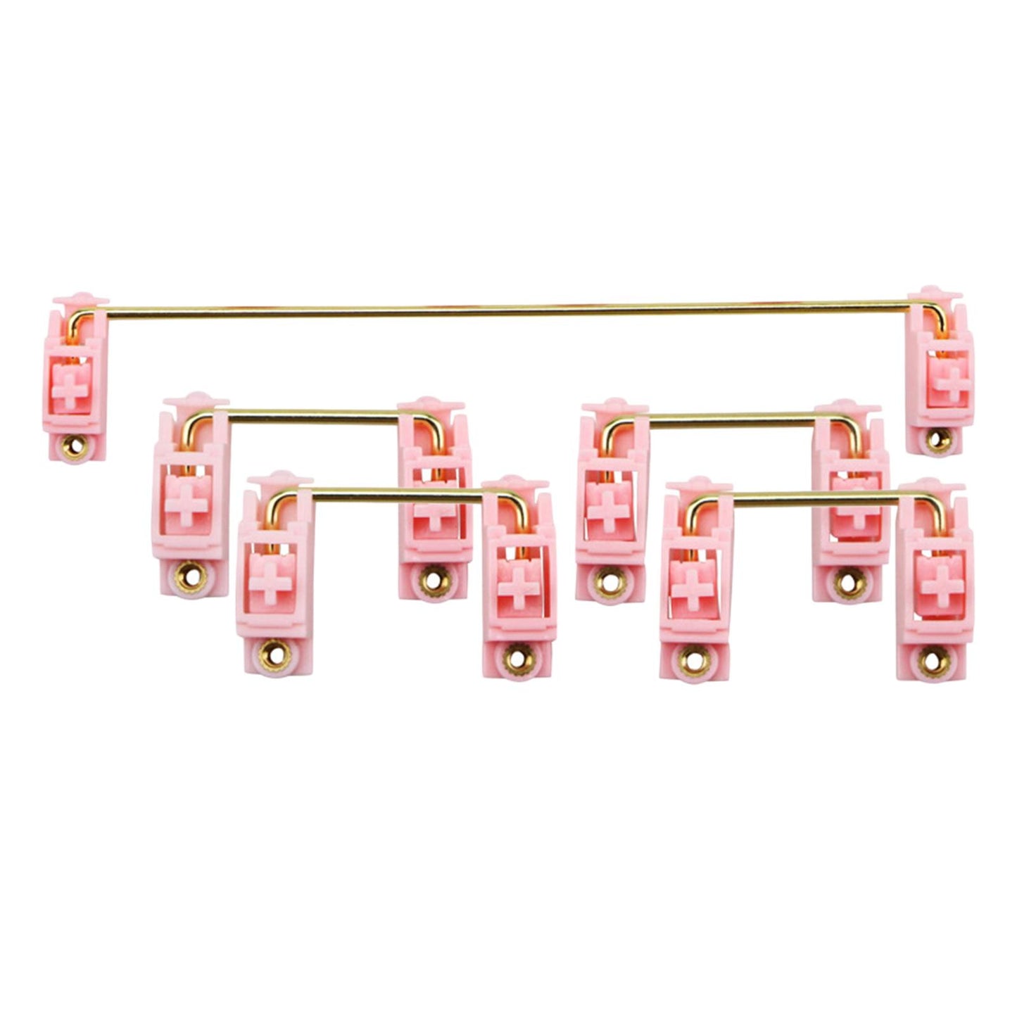 Gold Plated PCB Screw-in Stabilizers 2U 6.25U 5Pcs for 60 87 Pink