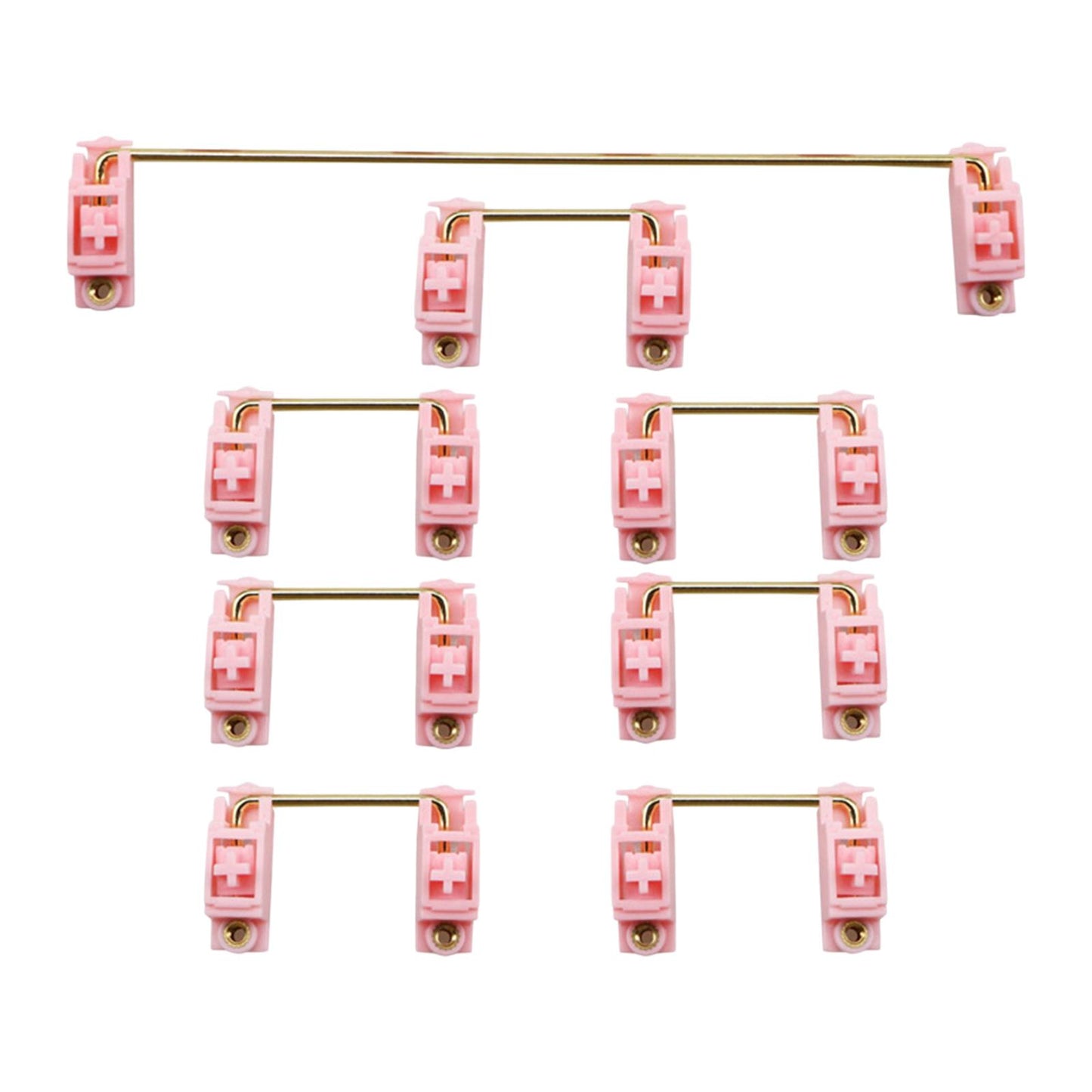 Gold Plated PCB Screw-in Stabilizers 2U 6.25U 8Pcs for 104 108 96 Pink