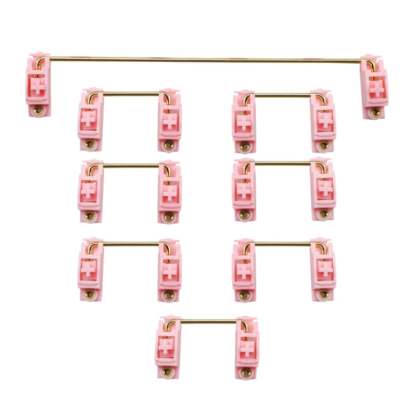 Gold Plated PCB Screw-in Stabilizers 2U 6.25U 8Pcs for 104 108 96 Pink