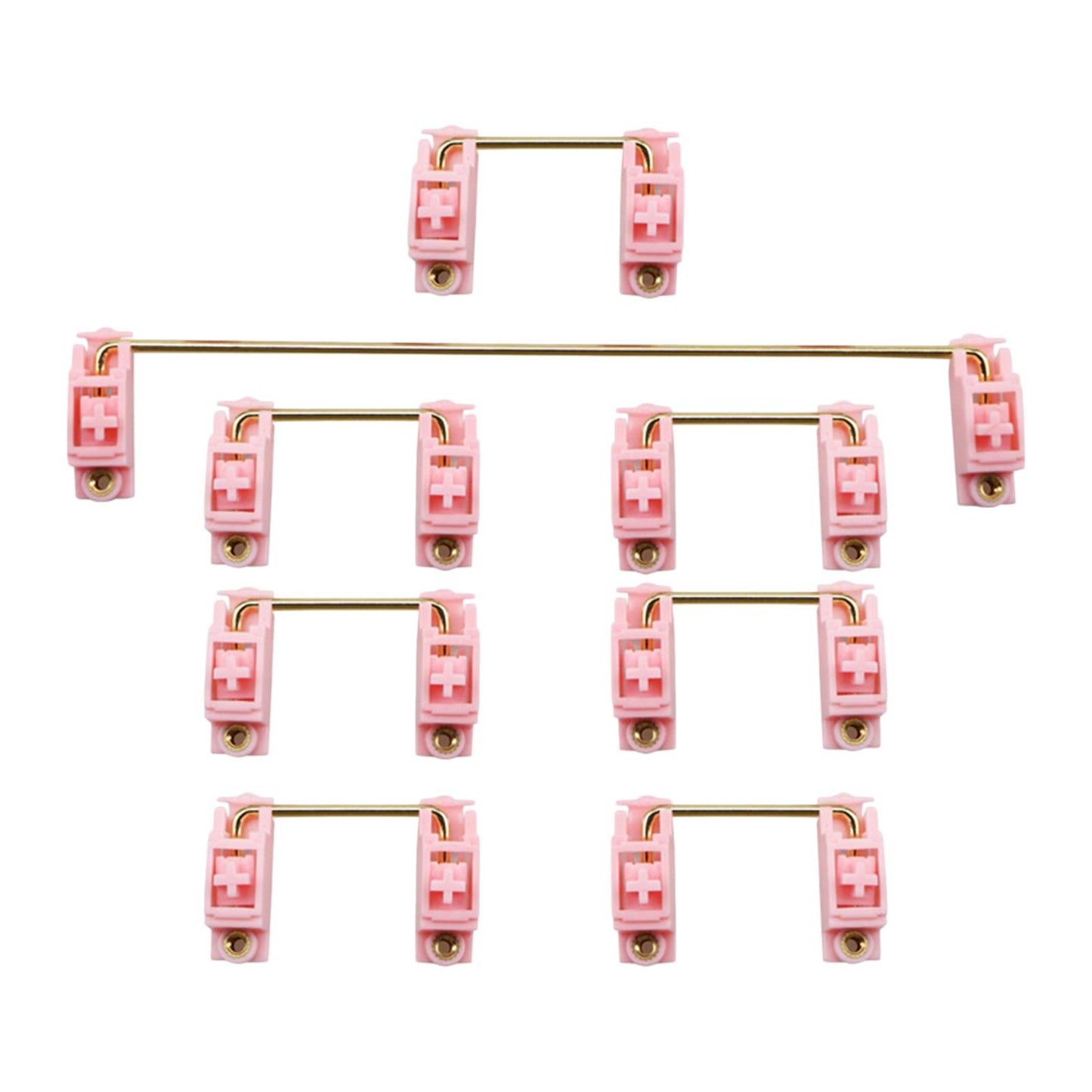 Gold Plated PCB Screw-in Stabilizers 2U 6.25U 8Pcs for 104 108 96 Pink