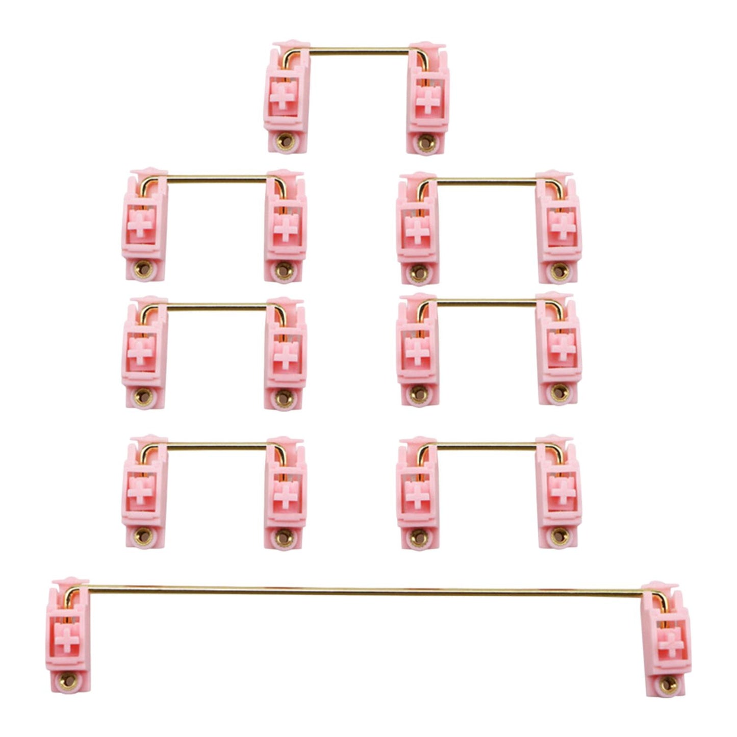 Gold Plated PCB Screw-in Stabilizers 2U 6.25U 8Pcs for 104 108 96 Pink