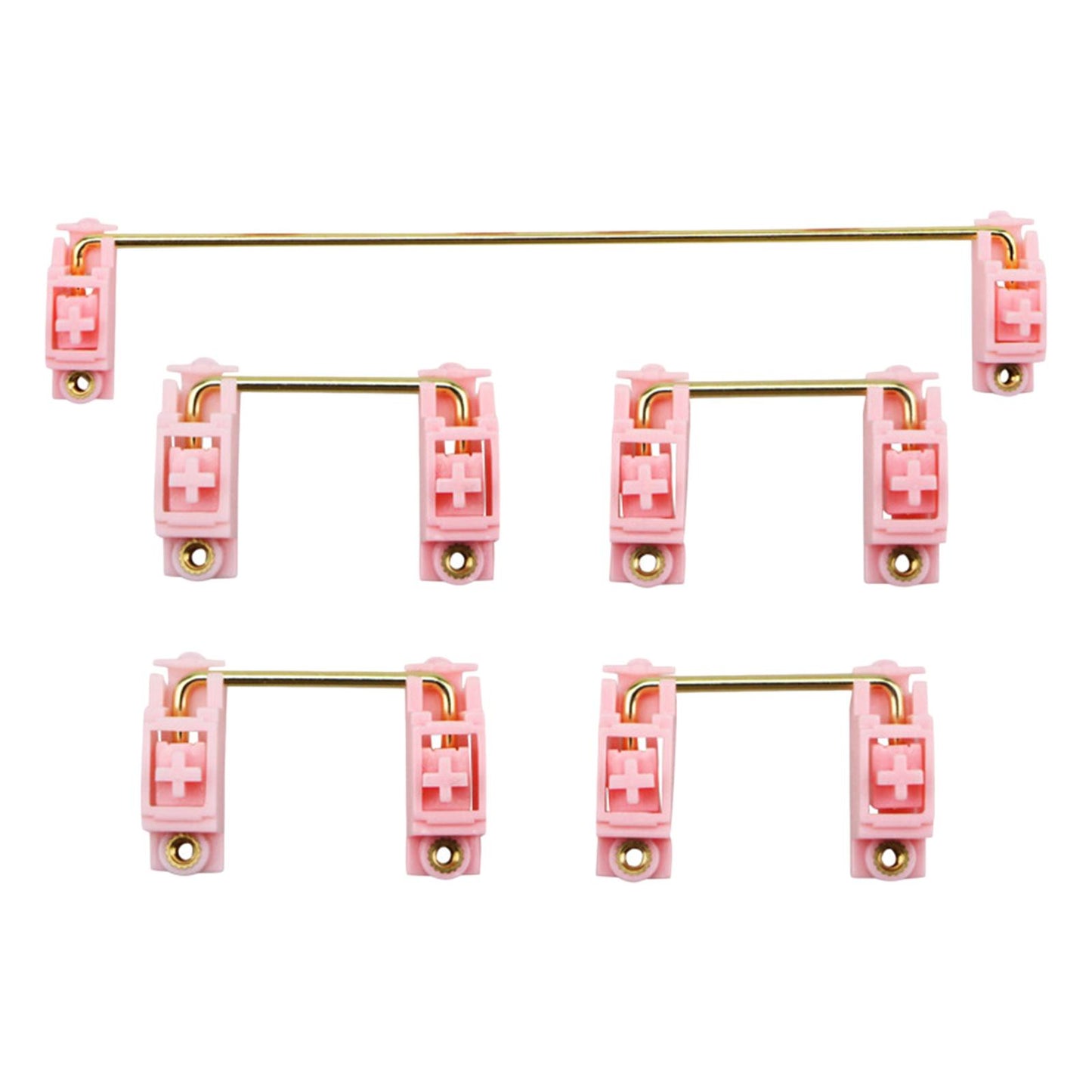 Gold Plated PCB Screw-in Stabilizers 2U 6.25U 8Pcs for 104 108 96 Pink