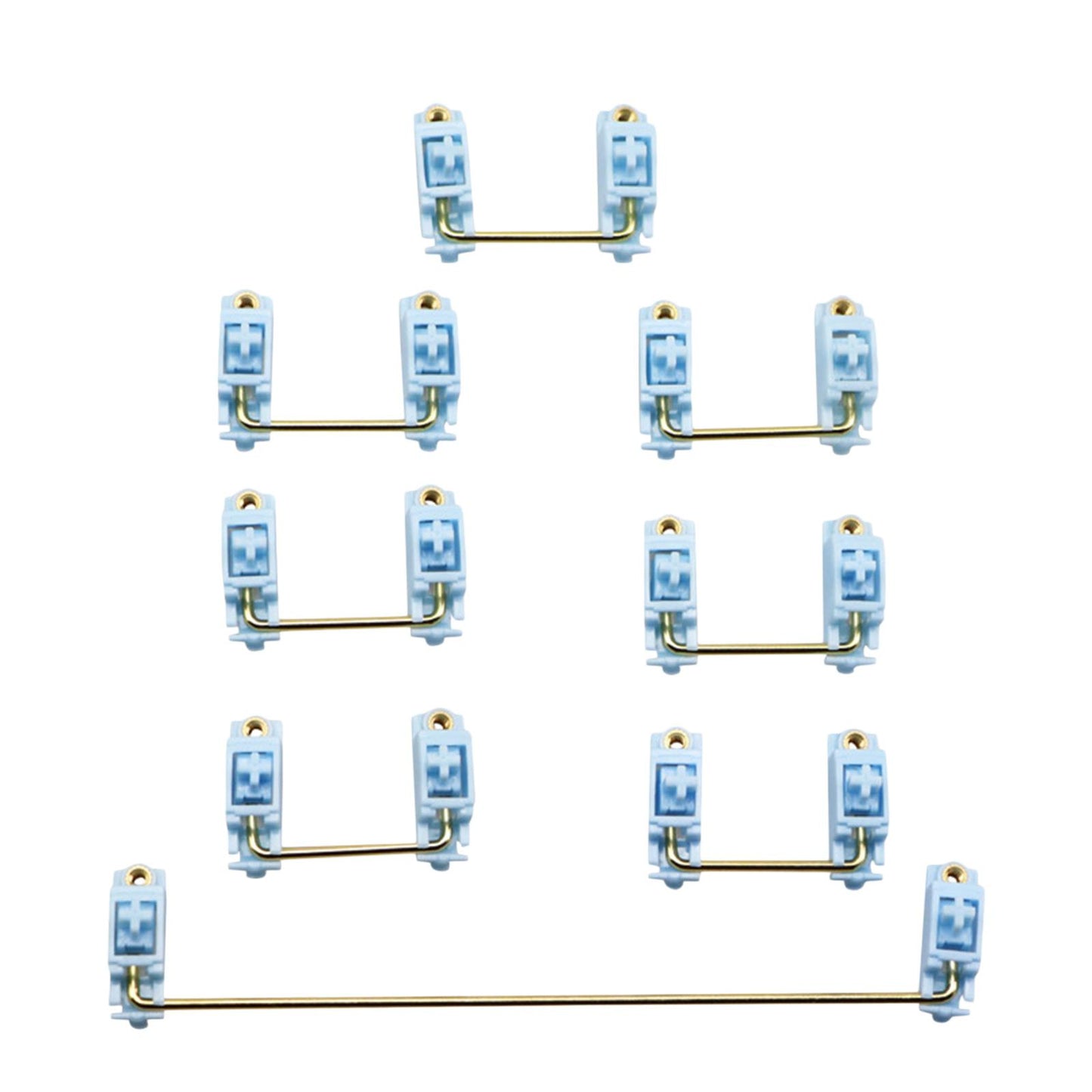 Gold Plated PCB Screw-in Stabilizers 2U 6.25U 8Pcs for 104 108 96 Blue