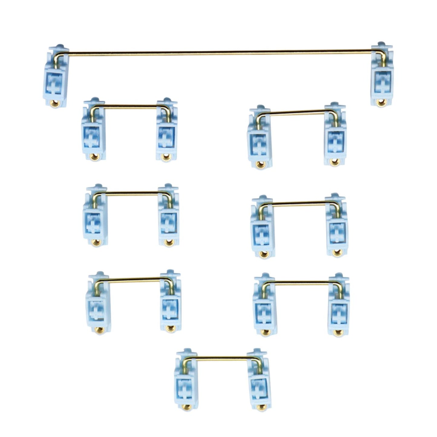 Gold Plated PCB Screw-in Stabilizers 2U 6.25U 8Pcs for 104 108 96 Blue