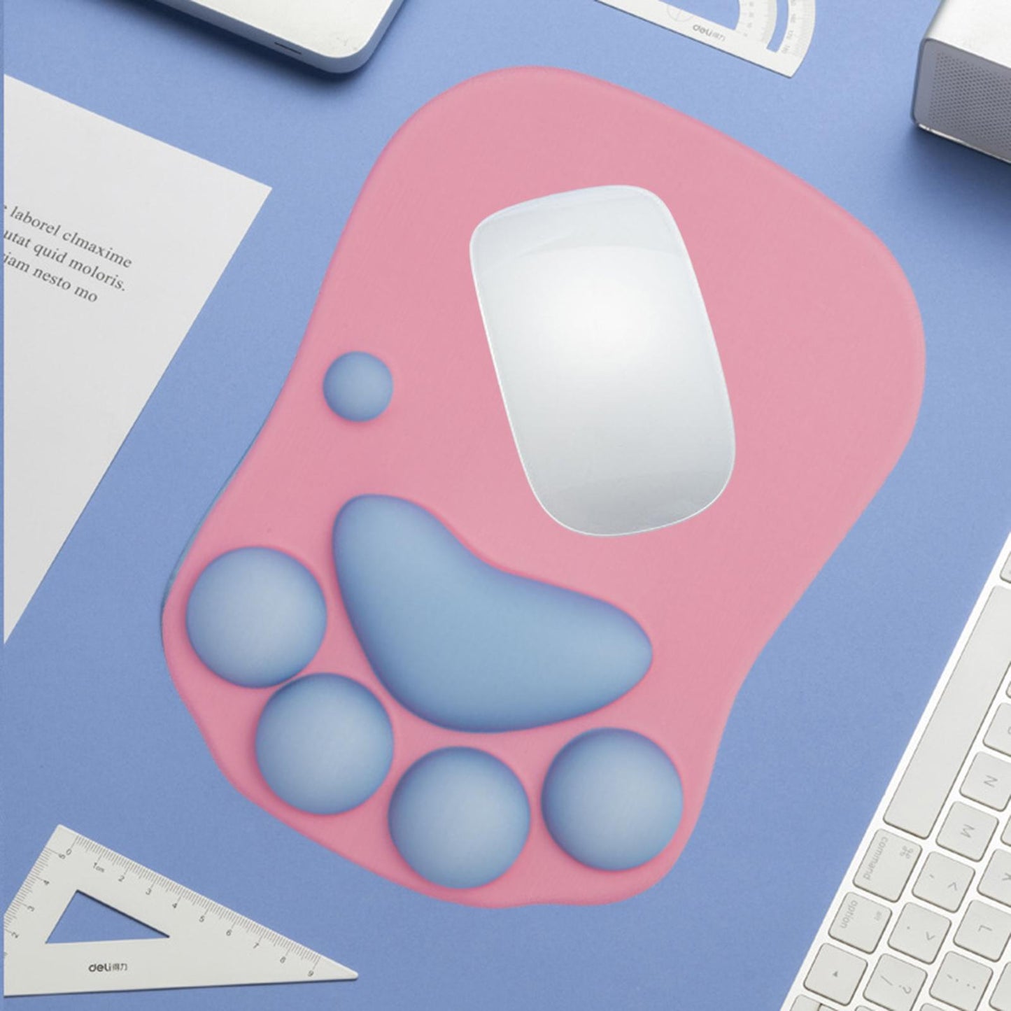 Mouse Pad Cat Paw with Wrist Support for Home Office Comfortable pink