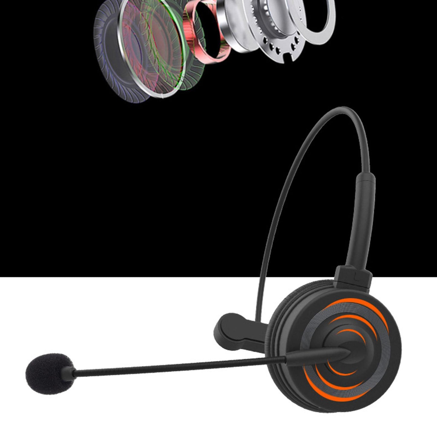 USB Wired Headphone with Mic for School Office Call Center Business Black