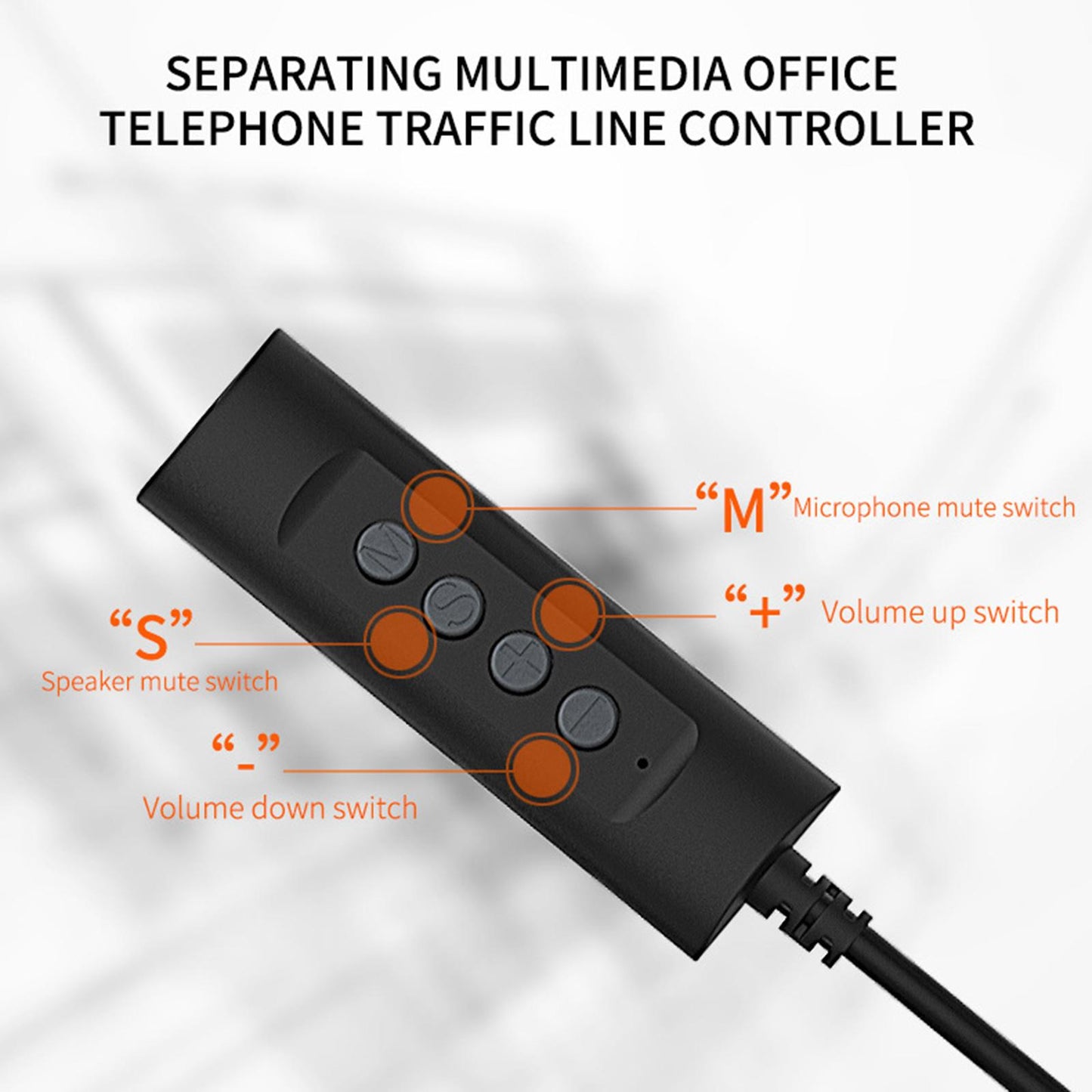 USB Wired Headphone with Mic for School Office Call Center Business Grey