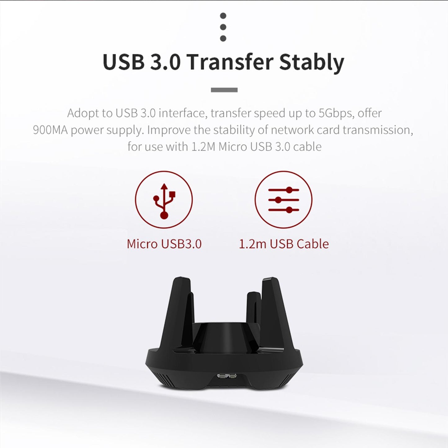 Wireless USB WiFi Adapter Receiver 1900Mbps for Gaming Laptop Portable