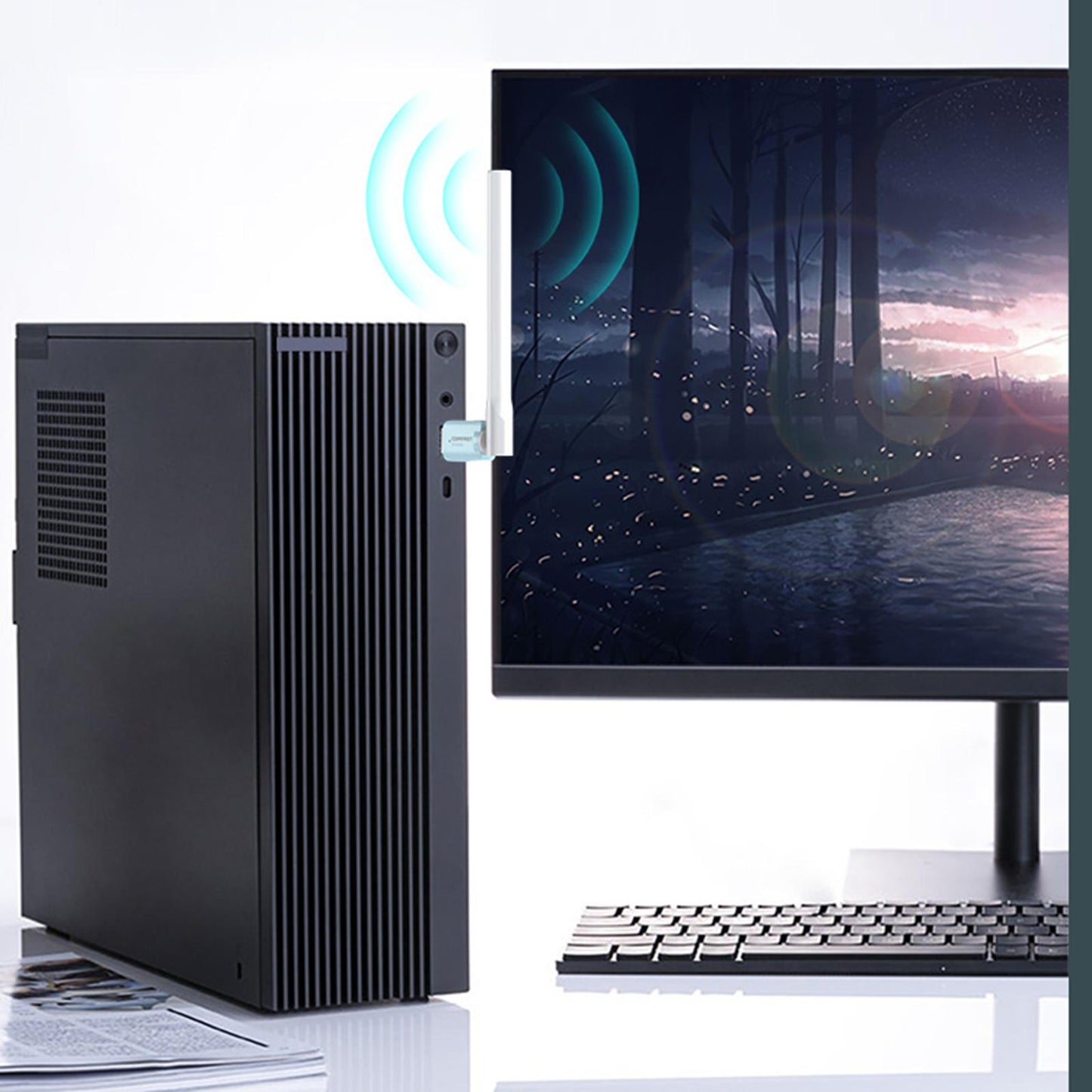 Wireless USB WiFi Adapter Receiver Network Adapter 600Mbps for PC Laptop