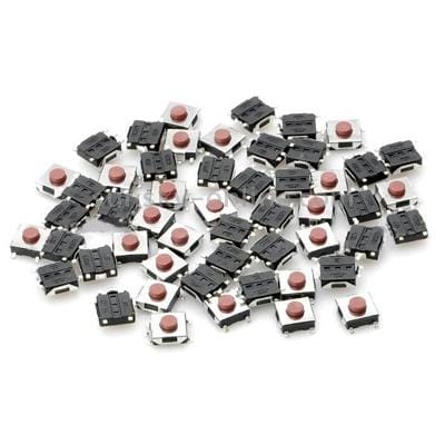 50 pcs DC 12V 50mA Mini Tact Switches, Size: 6 x 6 x 3.1mm